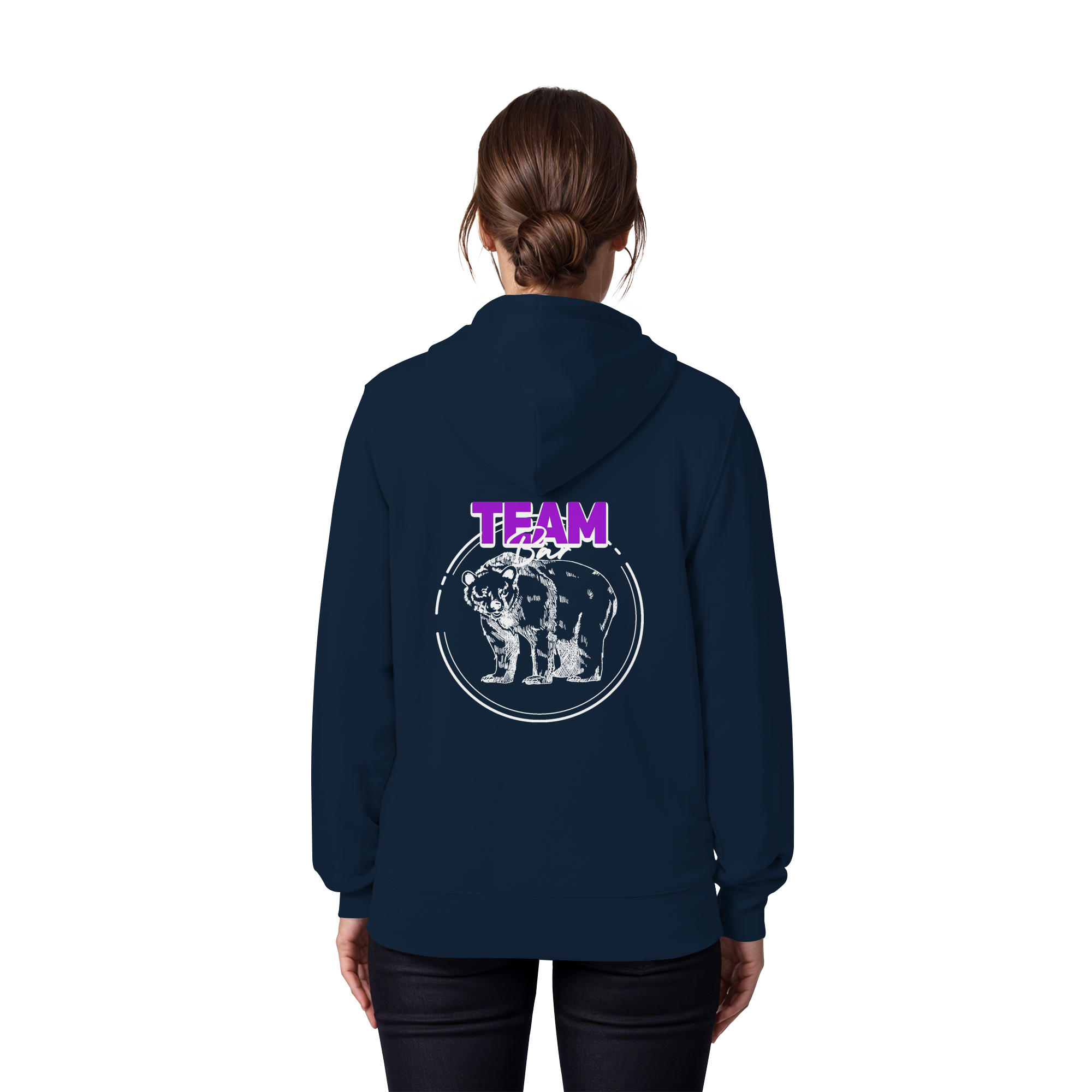 Team Bär Backprint (weiß) - Organic Zipper