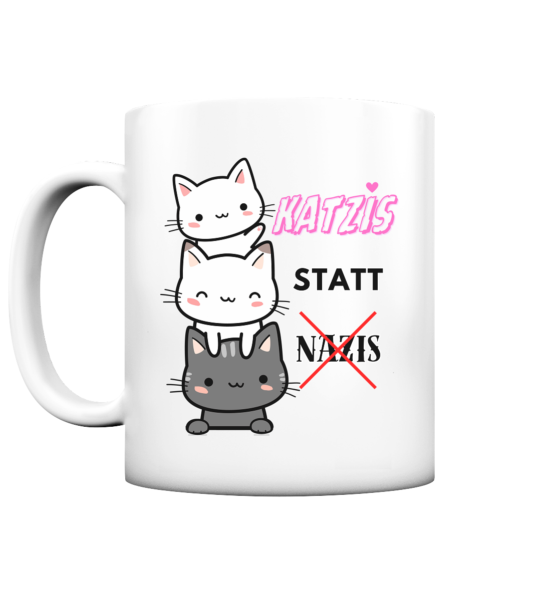 Katzis statt Nazis - Tasse matt