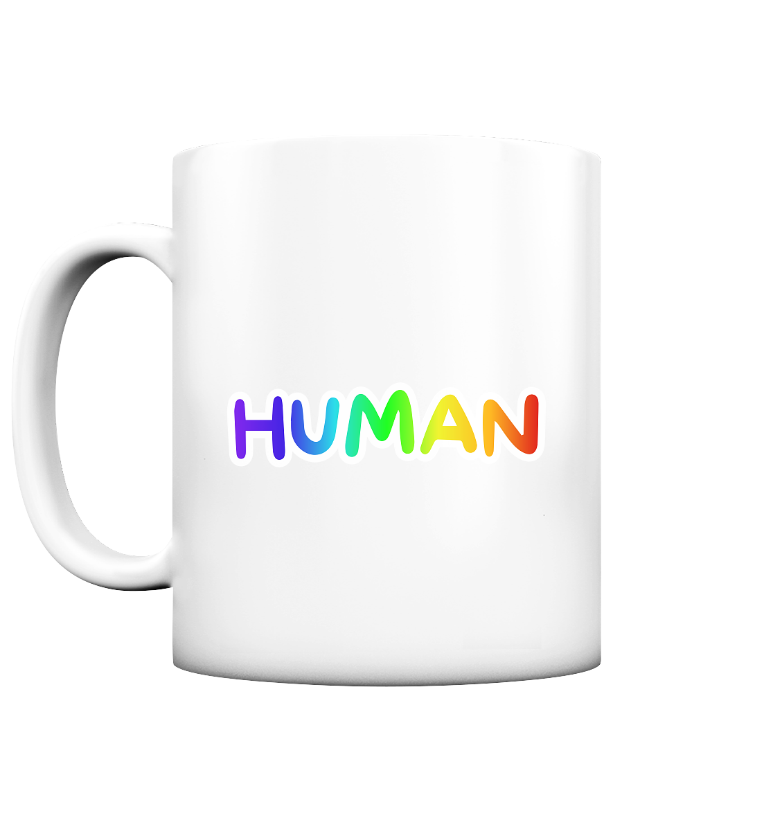 HUMAN in Regenbogen Farben "Bubble Edition" - Tasse matt