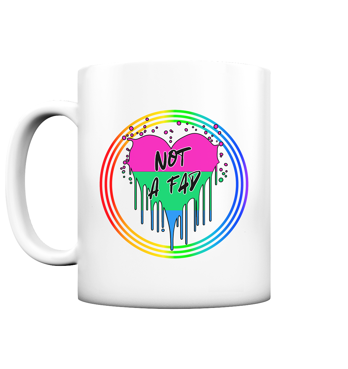 Polysexual Not a Fad "Regenbogenkreis Edition" - Tasse matt