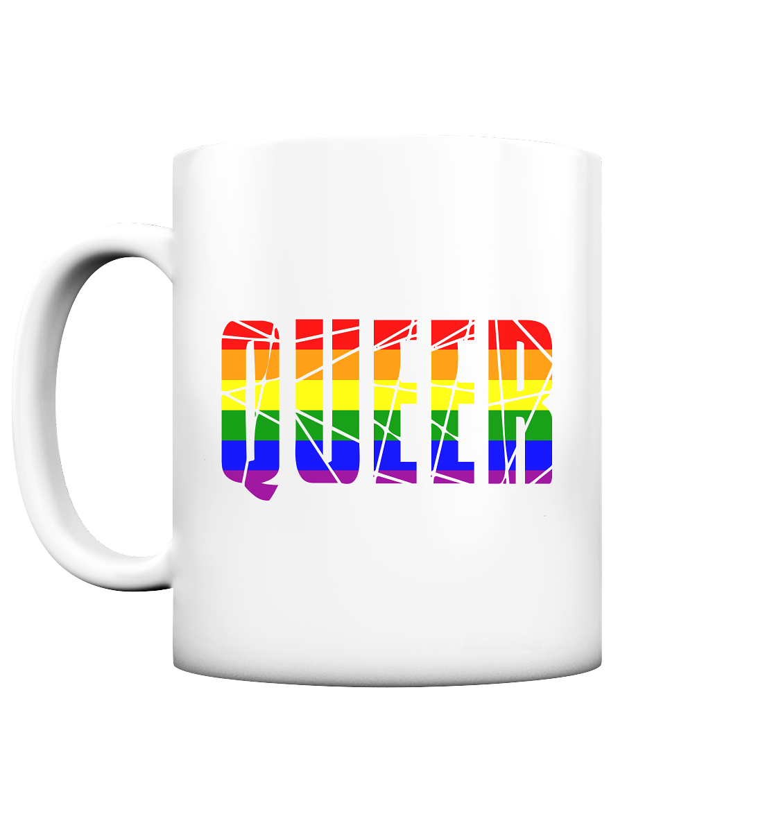 QUEER in Regenbogen-Farben - Tasse matt