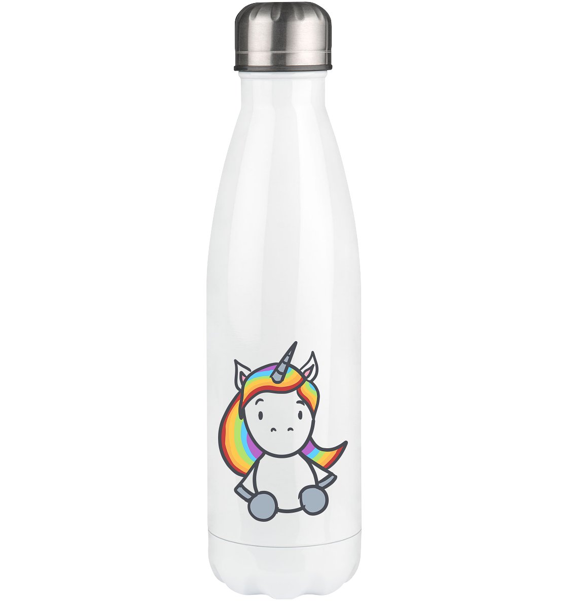 Einhorn mit Regenbogen Haaren - Thermoflasche 500ml