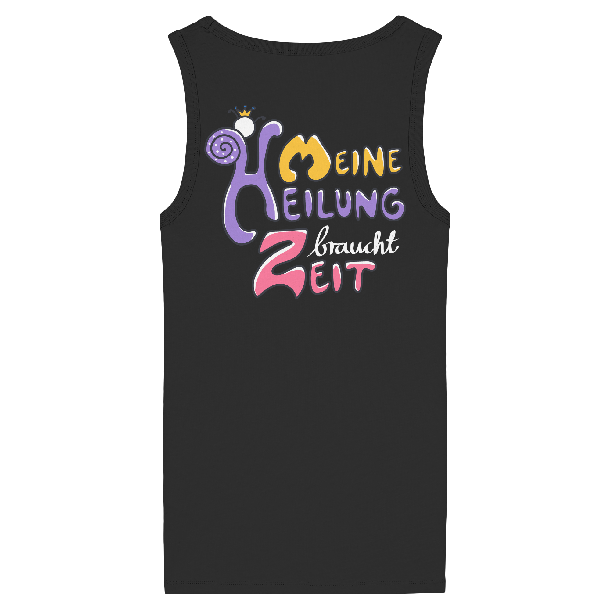 Meine Heilung braucht Zeit "Bunte Edition" Backprint - Womens Organic Fitted Tank Top