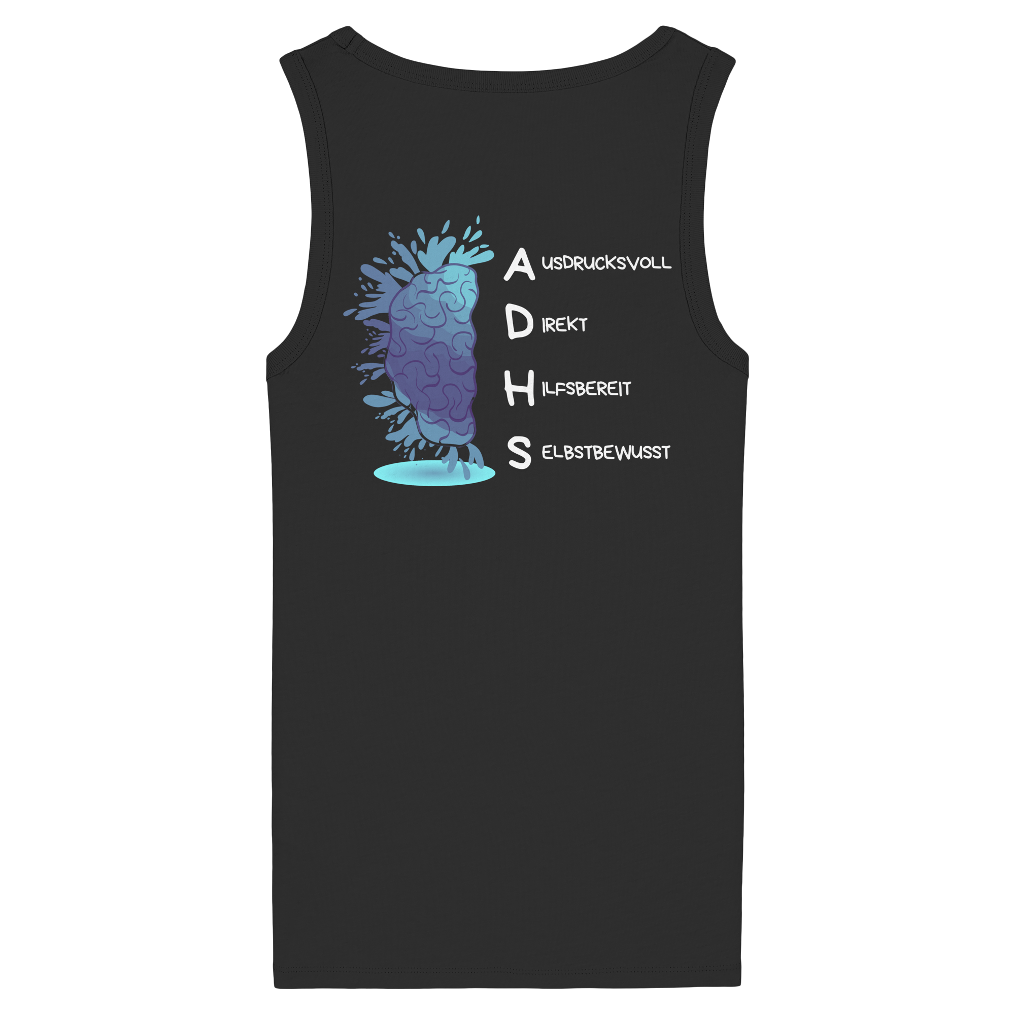 ADHS Ausdrucksvoll Direkt Hilfsbereit Selbstbewusst Backprint - Womens Organic Fitted Tank Top