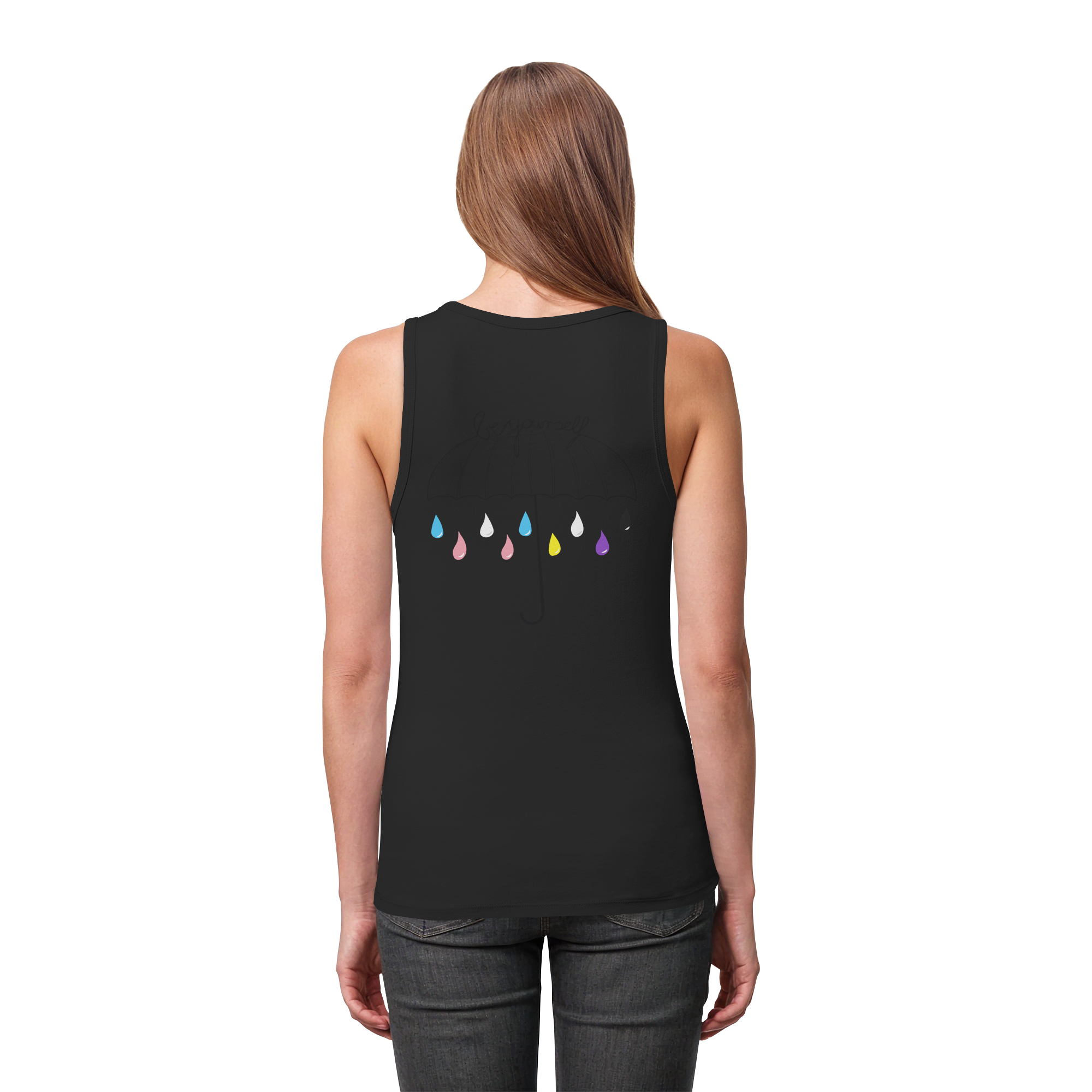 Trans Umbrella Backprint - Womens Organic Fitted Tank Top