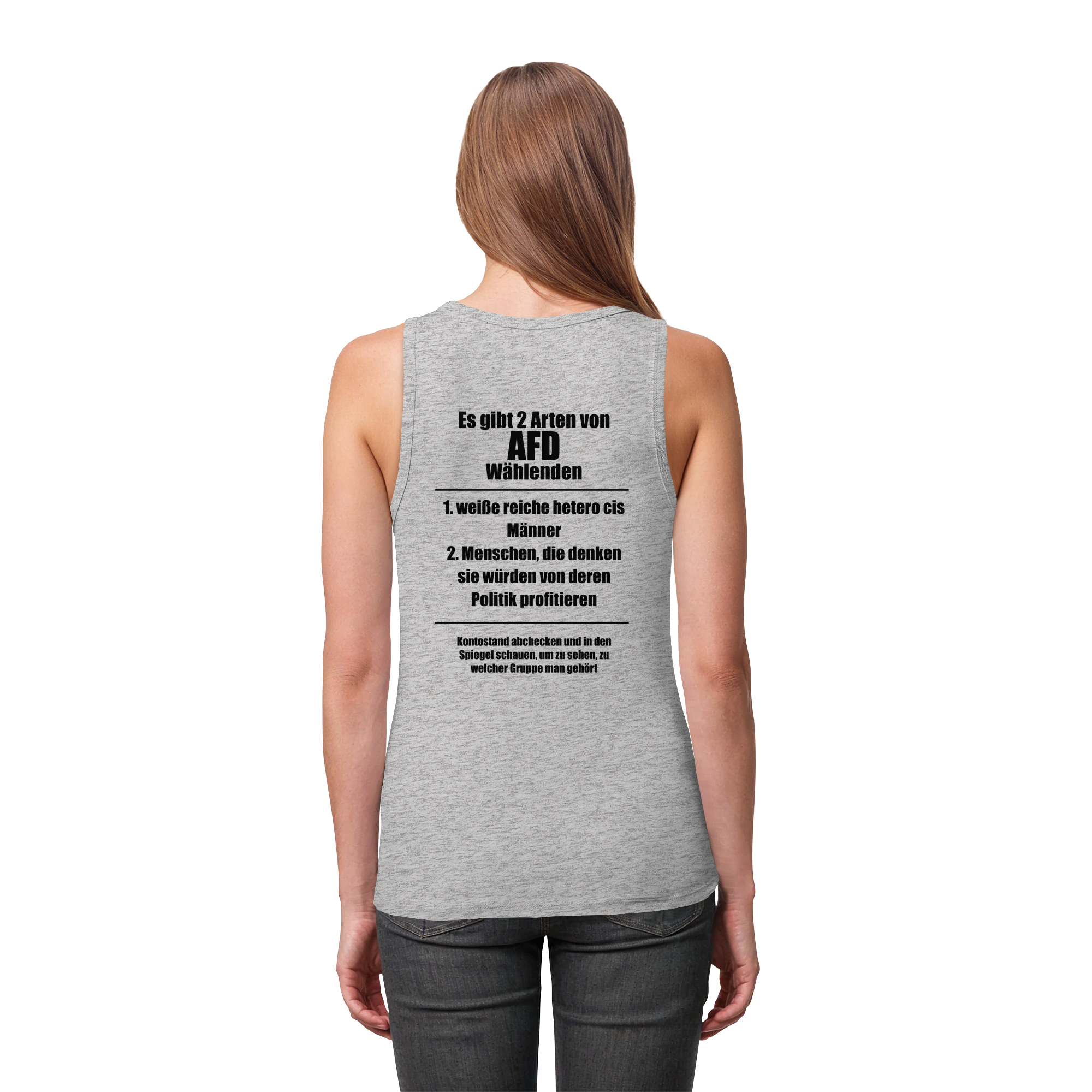 Es gibt 2 Arten von AfD Wählenden Backprint (hell) - Womens Organic Fitted Tank Top