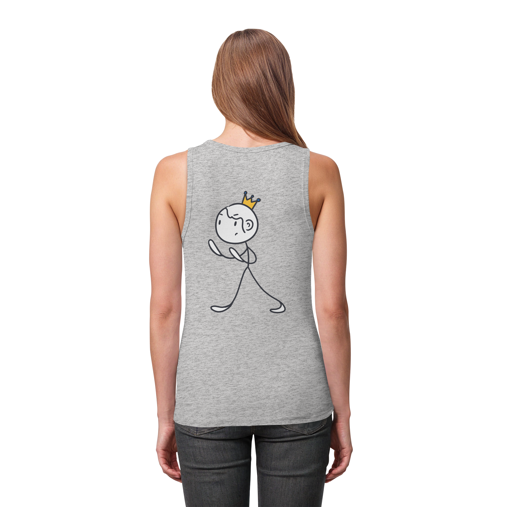 Survivor Queens Logo "Schriftzug Edition" mit Seelenmännchen "Selbstverteidigung Edition" Backprint (hell) - Womens Organic Fitted Tank Top