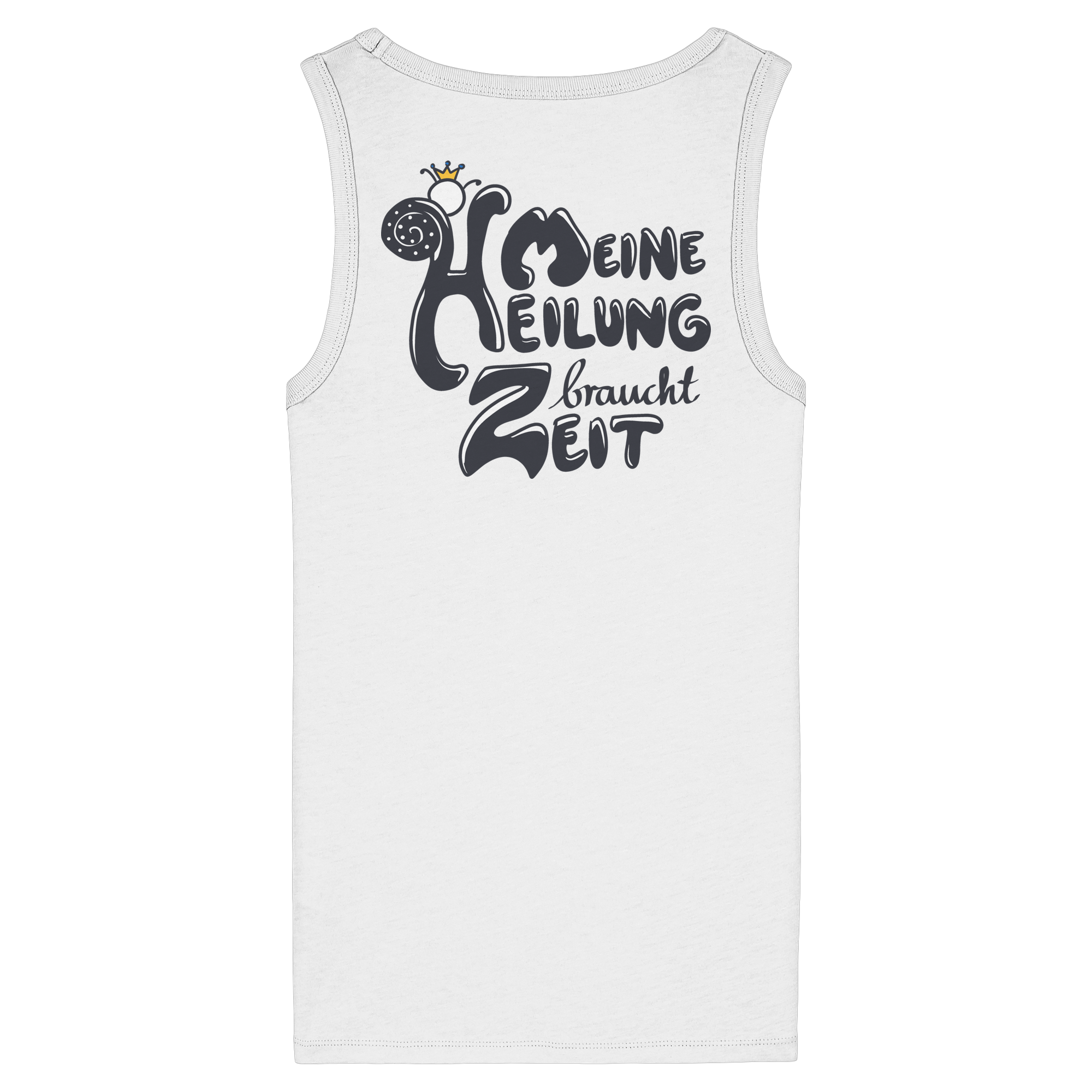 Meine Heilung braucht Zeit "Schwarze Edition" Backprint - Womens Organic Fitted Tank Top