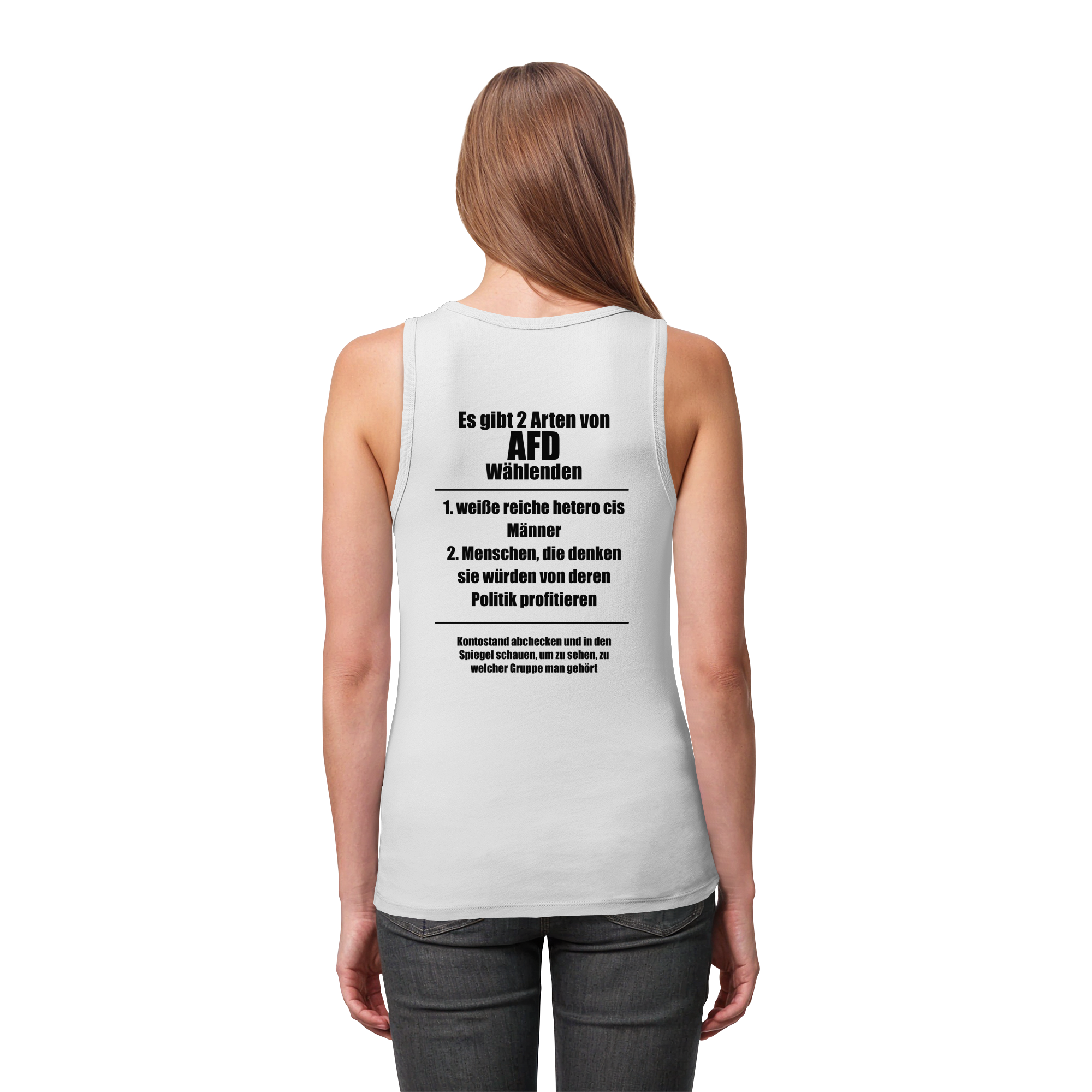 Es gibt 2 Arten von AfD Wählenden Backprint (hell) - Womens Organic Fitted Tank Top