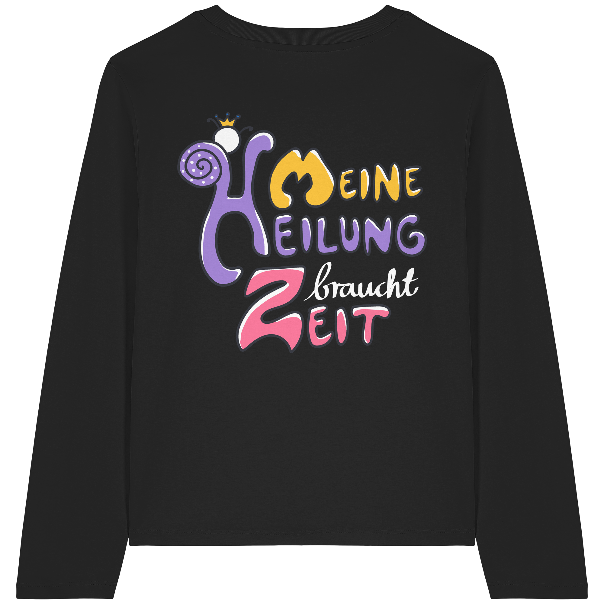 Meine Heilung braucht Zeit "Bunte Edition" Backprint - Womens Organic Longsleeve T-Shirt