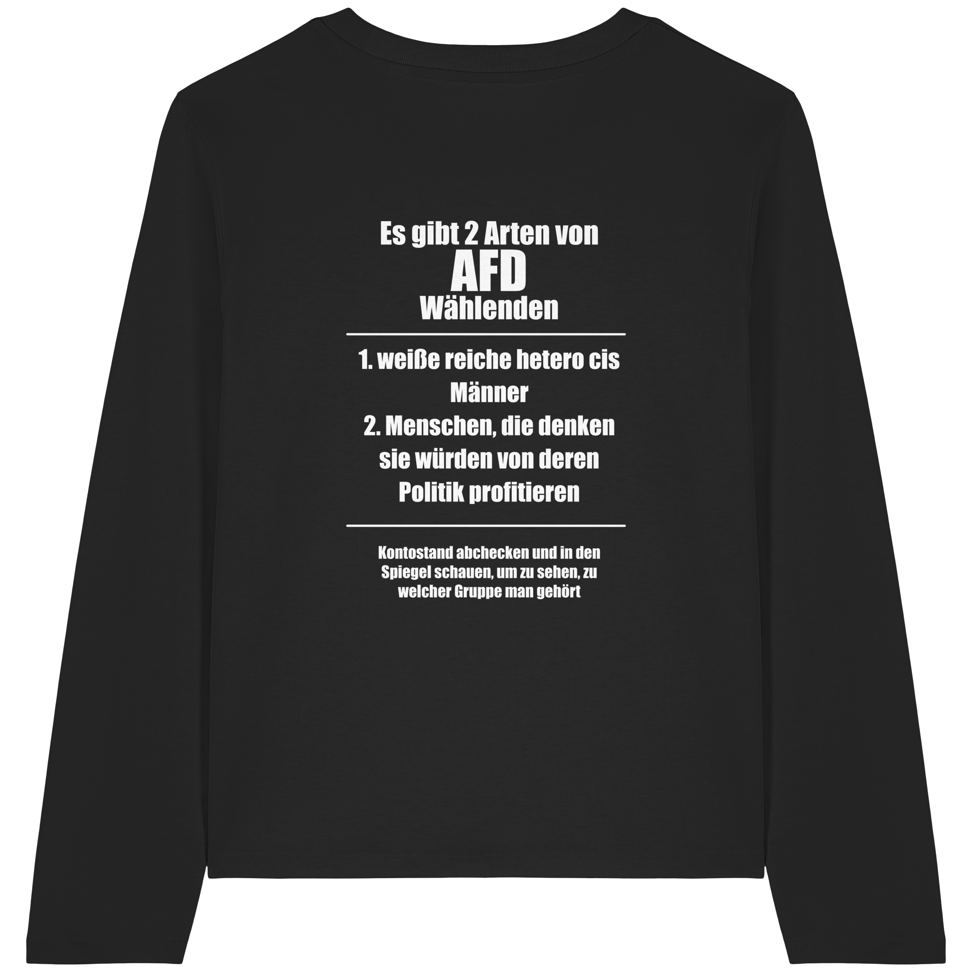 Es gibt 2 Arten von AfD Wählenden Backprint (dunkel) - Womens Organic Longsleeve T-Shirt