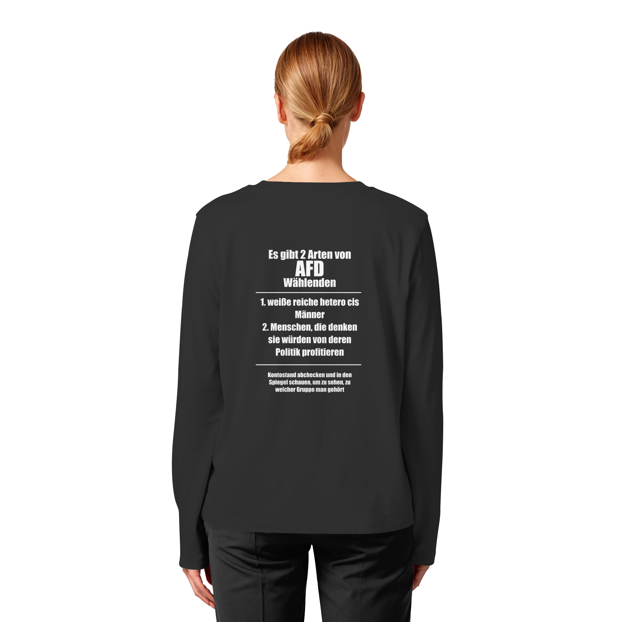 Es gibt 2 Arten von AfD Wählenden Backprint (dunkel) - Womens Organic Longsleeve T-Shirt