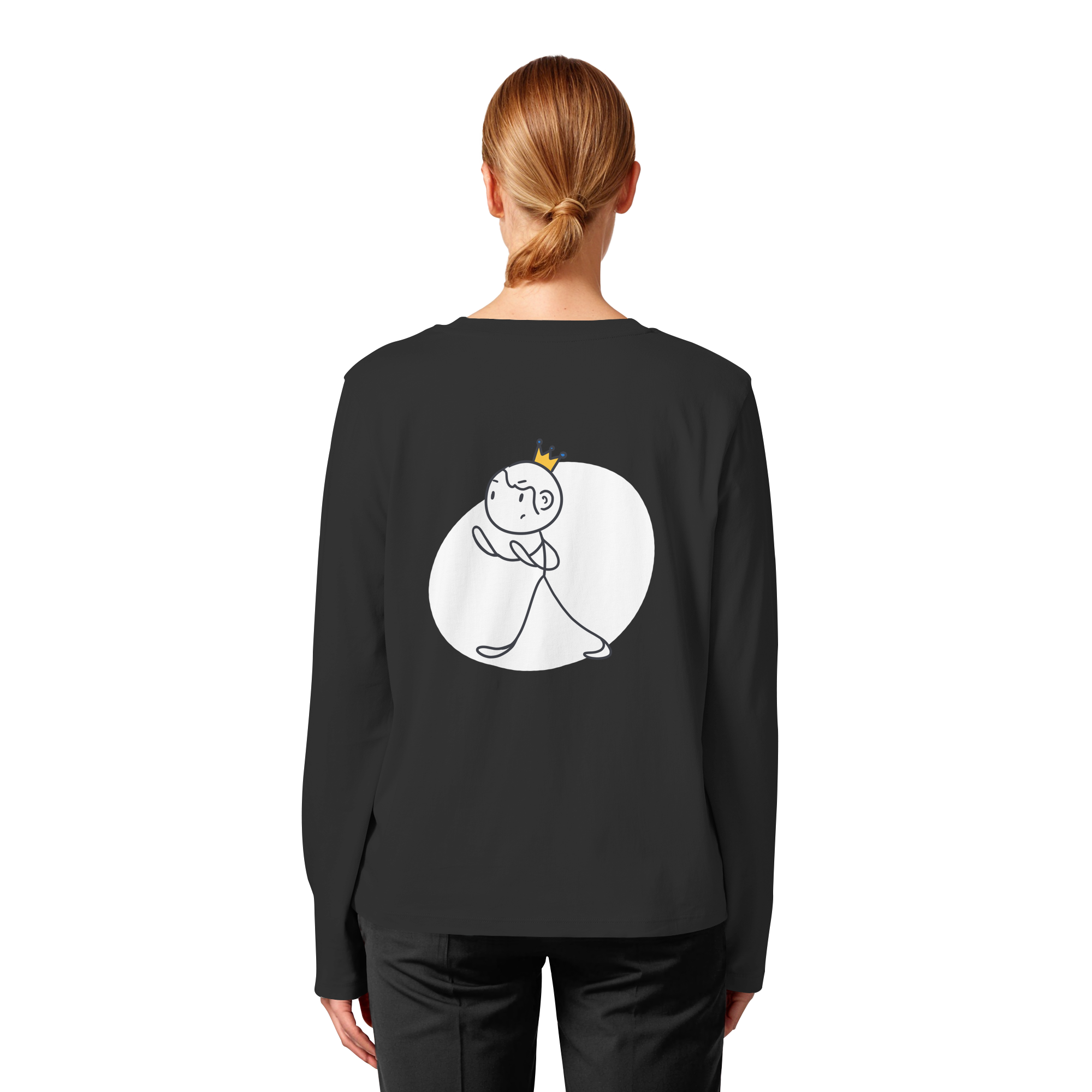 Survivor Queens Logo "Schriftzug Edition" mit Seelenmännchen "Selbstverteidigung Edition" Backprint (dunkel) - Womens Organic Longsleeve T-Shirt