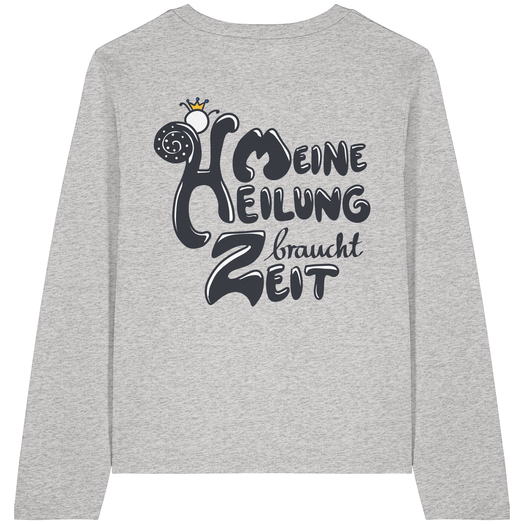 Meine Heilung braucht Zeit "Schwarze Edition" Backprint - Womens Organic Longsleeve T-Shirt