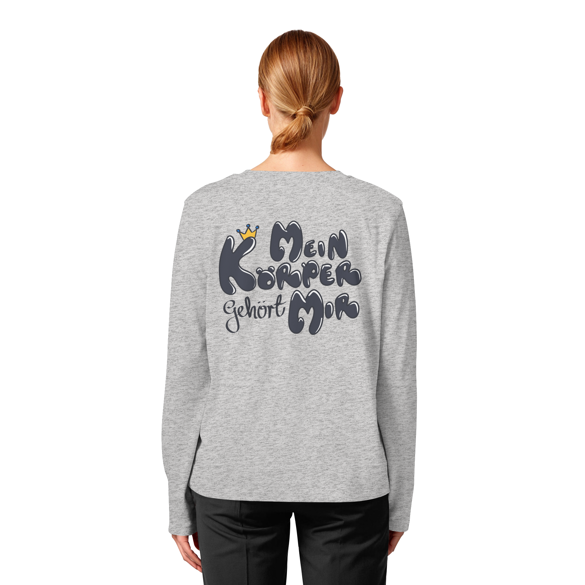 Mein Körper gehört mir "Schwarze Edition" Backprint - Womens Organic Longsleeve T-Shirt