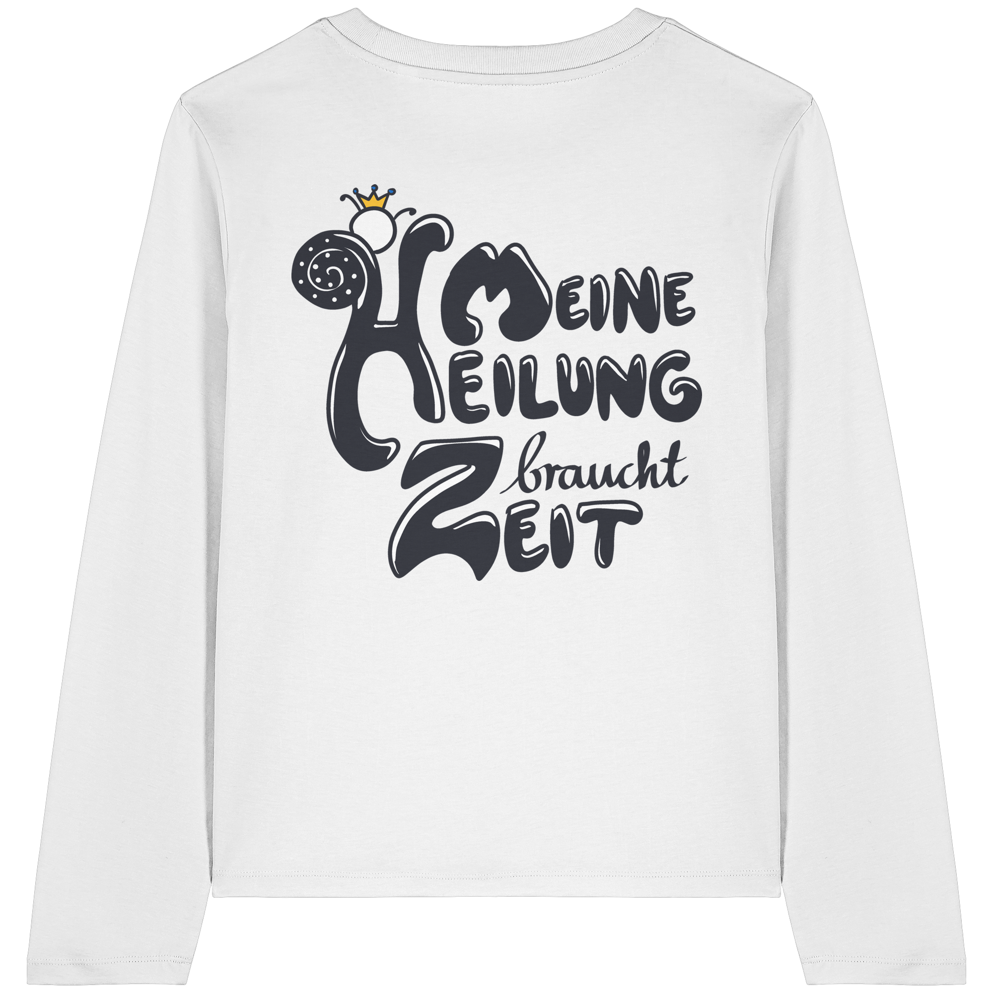 Meine Heilung braucht Zeit "Schwarze Edition" Backprint - Womens Organic Longsleeve T-Shirt