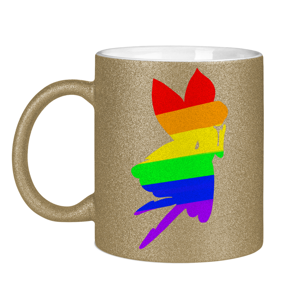 Regenbogen Fee Tasse (glitzern)