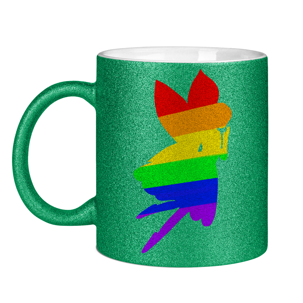 Regenbogen Fee Tasse (glitzern)