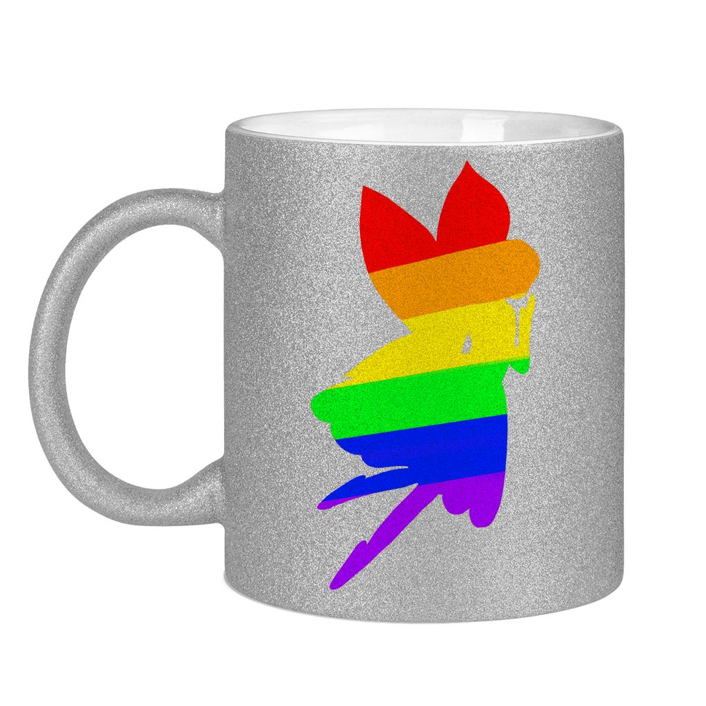 Regenbogen Fee Tasse (glitzern)