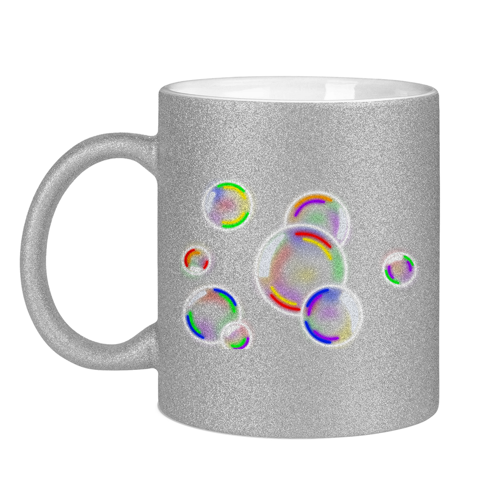 Regenbogen Seifenblasen Tasse (glitzern)