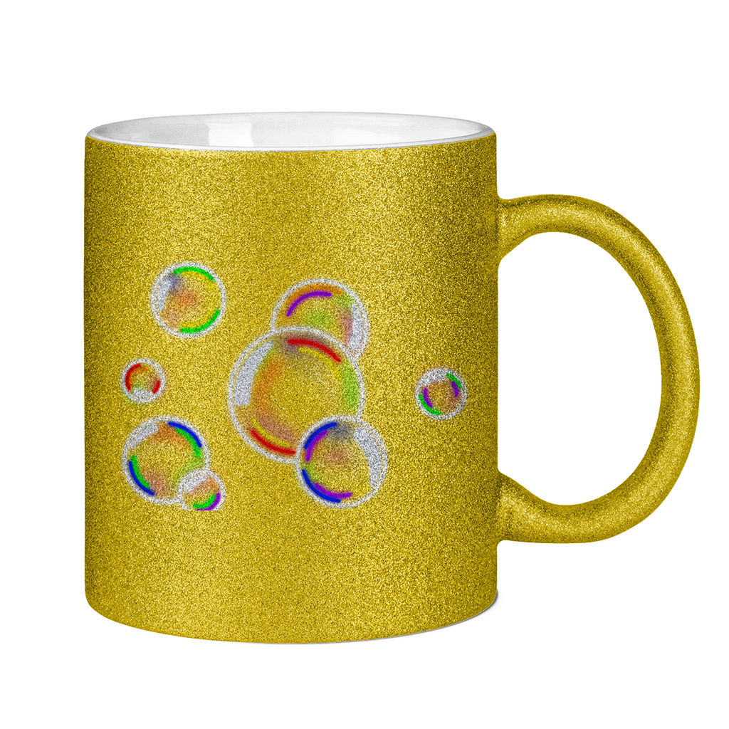 Regenbogen Seifenblasen Tasse (glitzern)