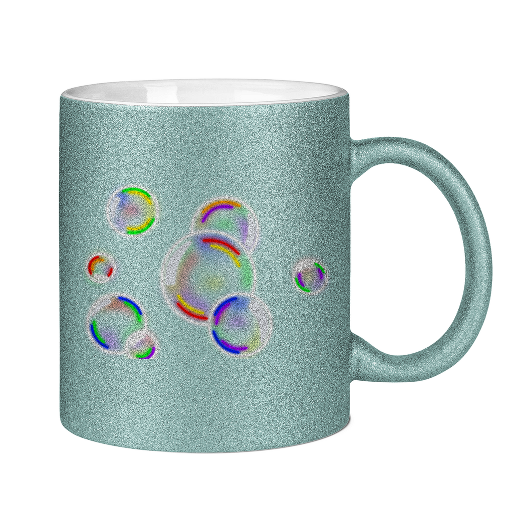 Regenbogen Seifenblasen Tasse (glitzern)