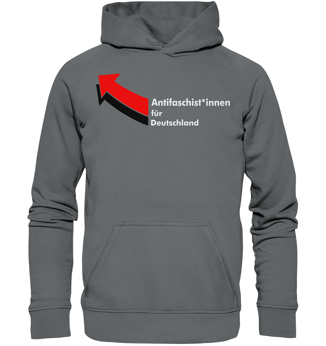 Antifaschist*innen für Deutschland (weiße Schrift) Hoodie