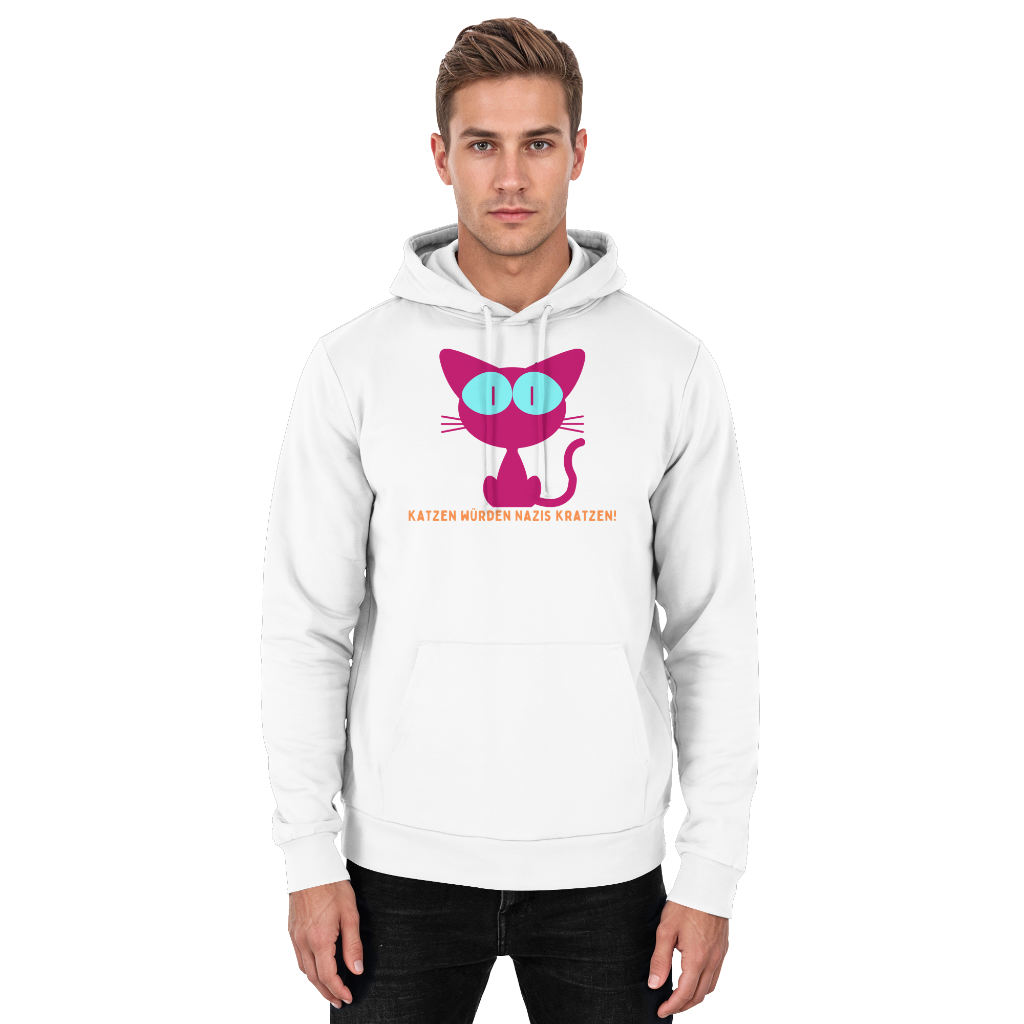 Katzen würden Nazis kratzen - Basic Unisex Hoodie
