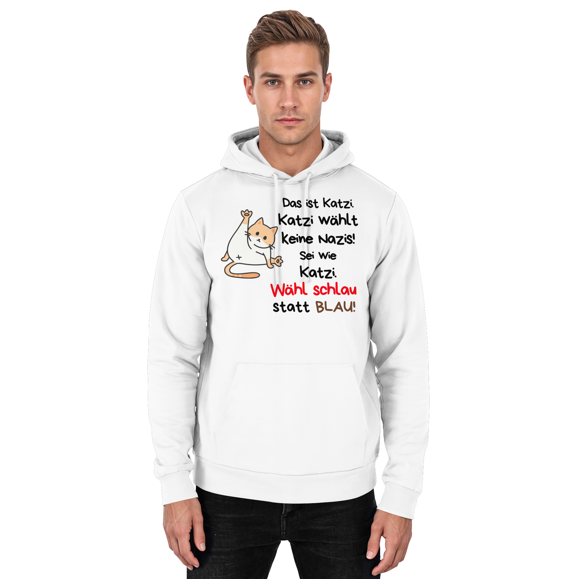 Katzi wählt keine Nazis! - Basic Unisex Hoodie