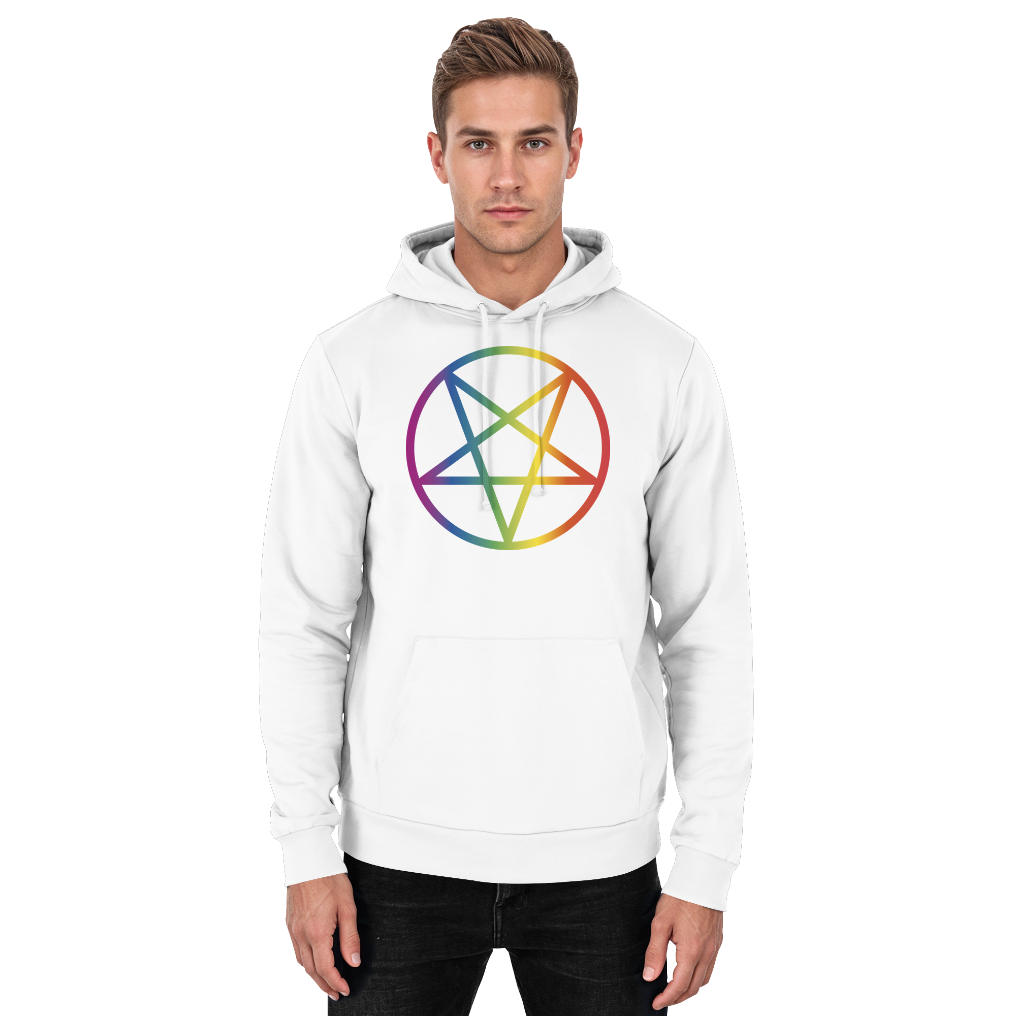 Regenbogen Pentagramm - Basic Unisex Hoodie