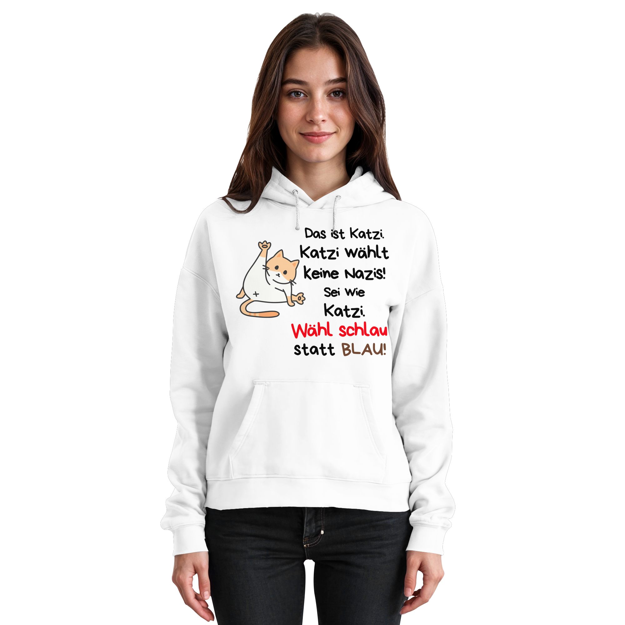 Katzi wählt keine Nazis! - Basic Unisex Hoodie