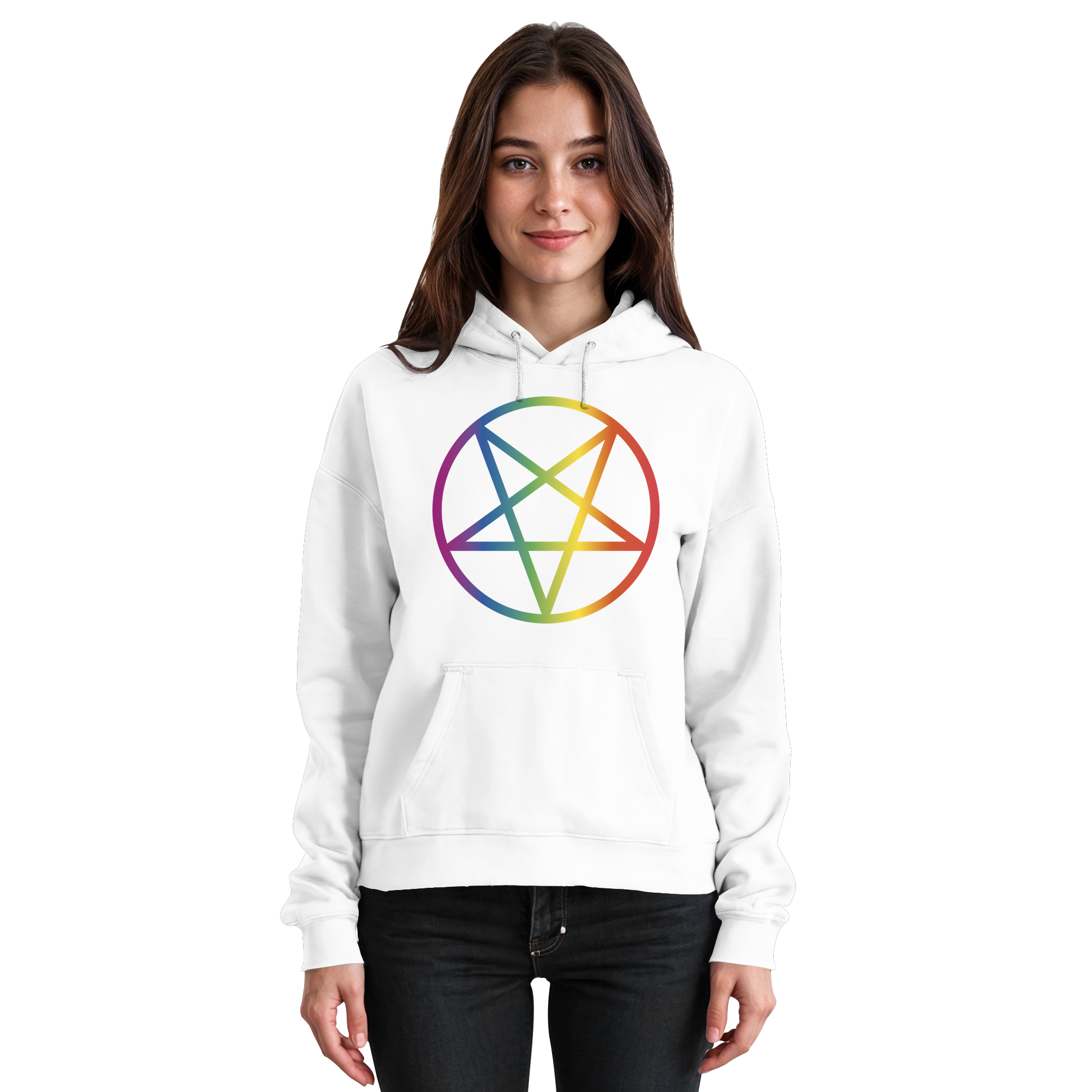 Regenbogen Pentagramm - Basic Unisex Hoodie