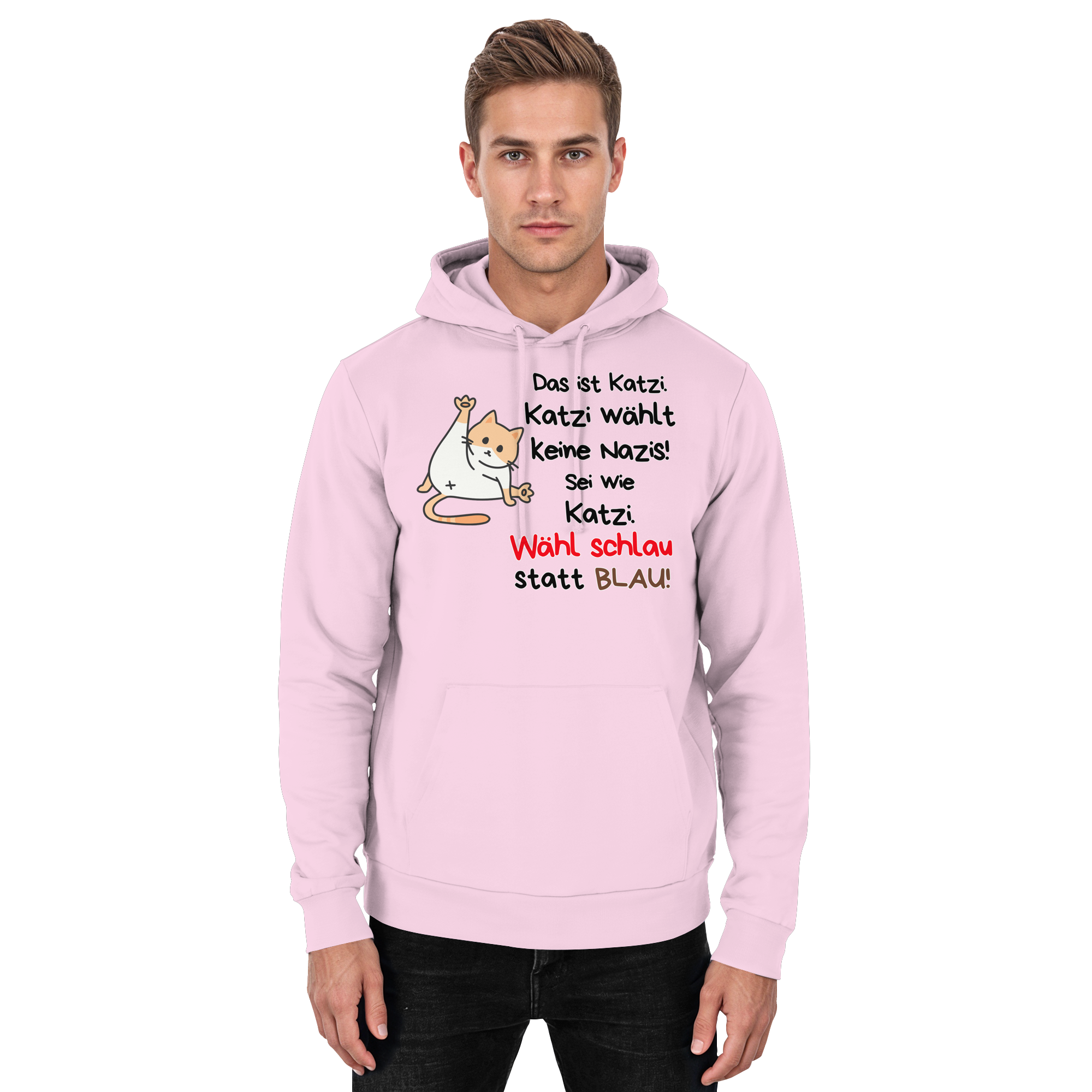 Katzi wählt keine Nazis! - Basic Unisex Hoodie