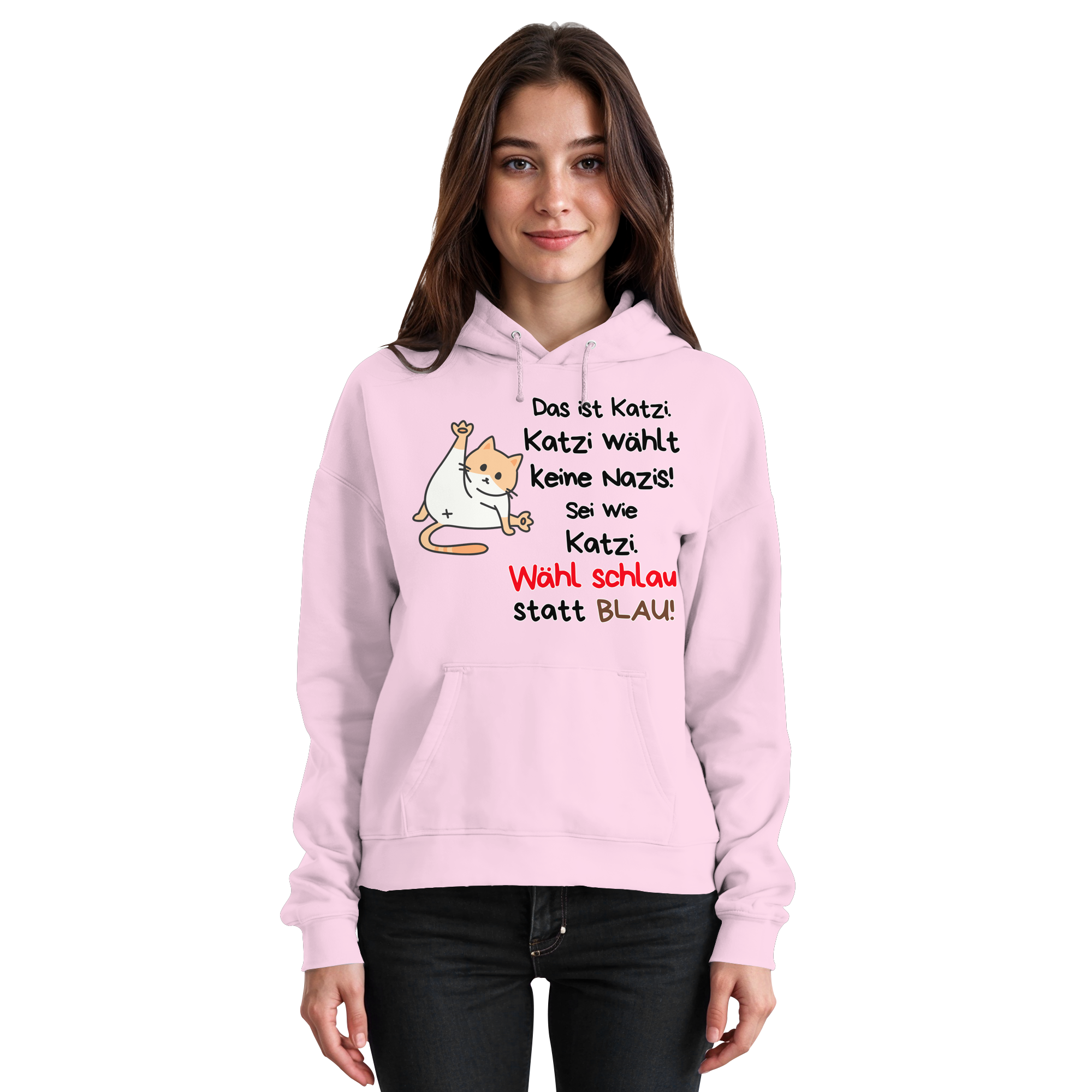 Katzi wählt keine Nazis! - Basic Unisex Hoodie