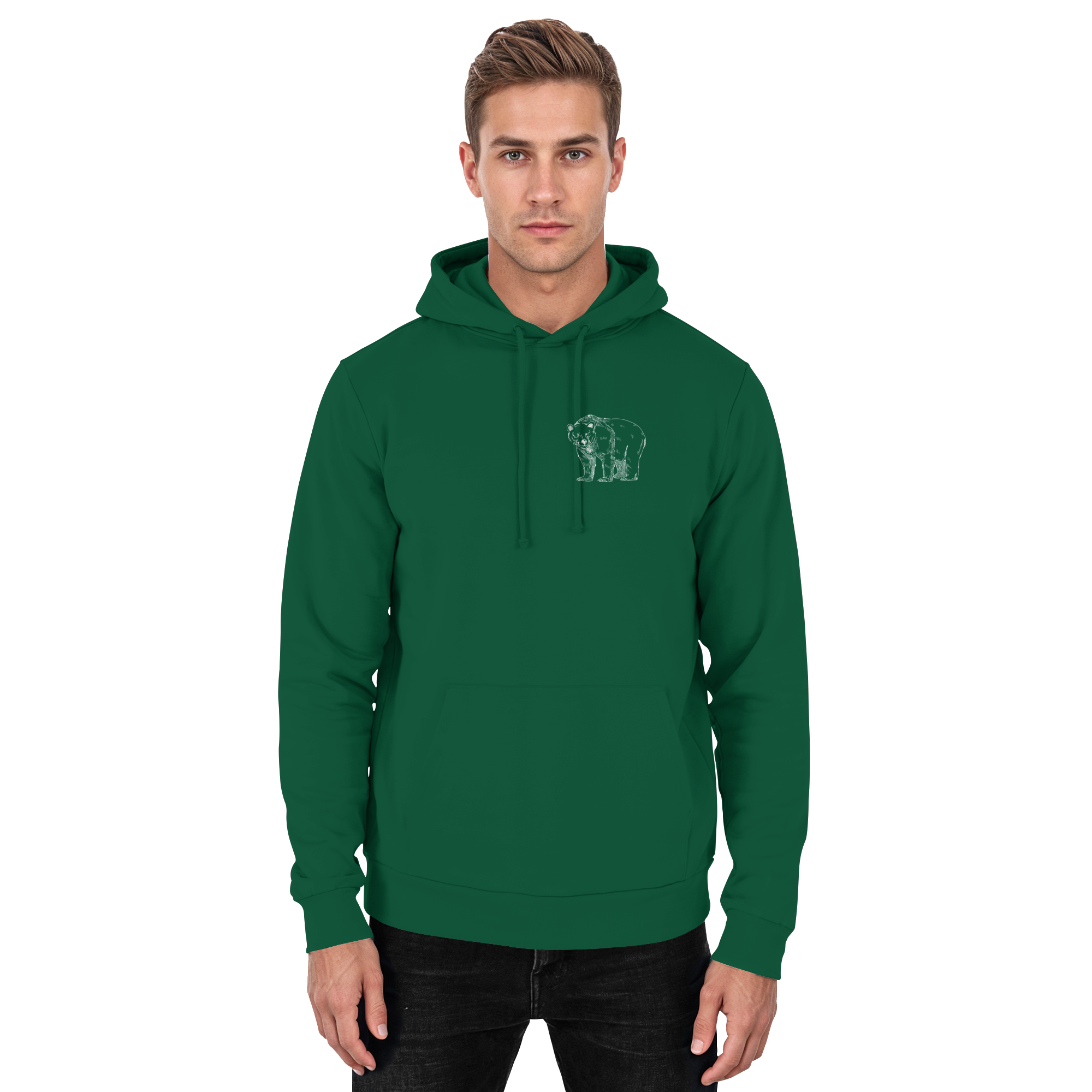 Team Bär Backprint (weiß) - Basic Unisex Hoodie