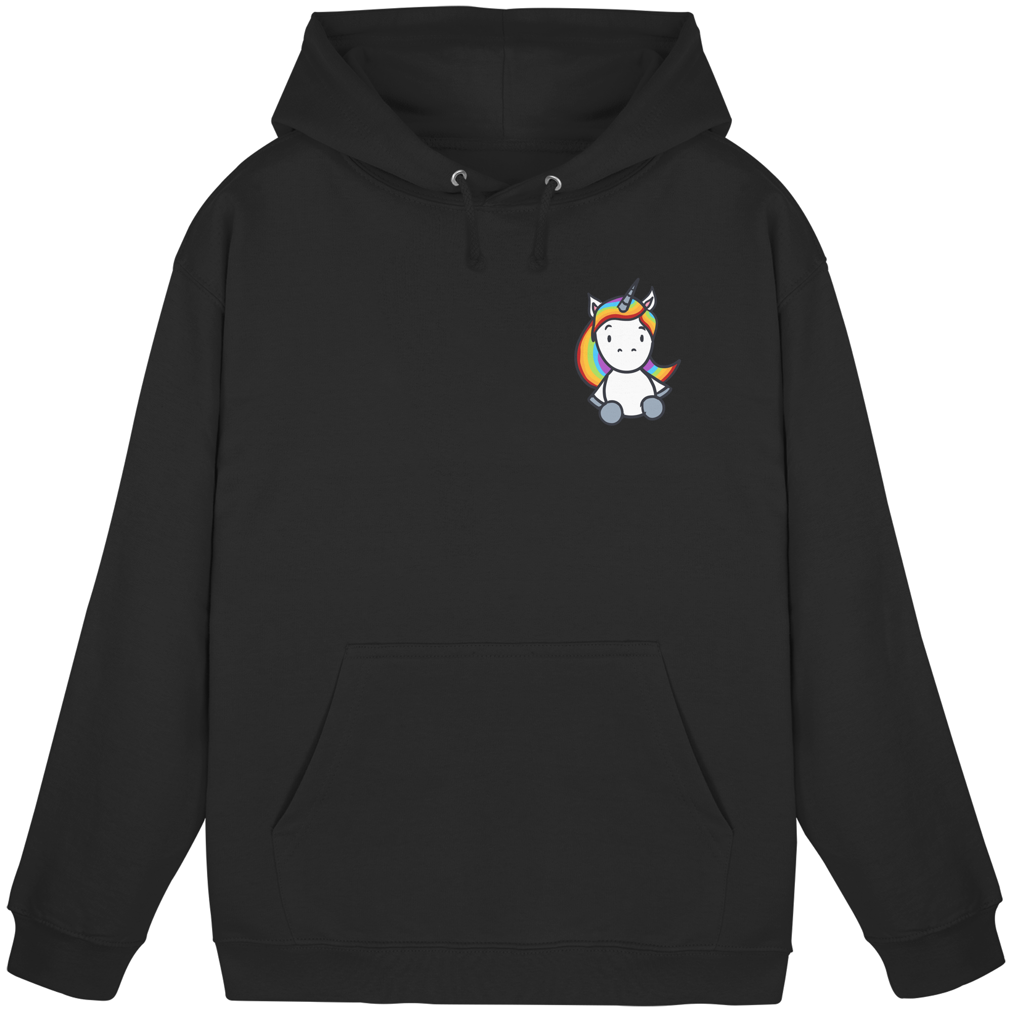 Einhorn mit Regenbogen Haaren - Basic Unisex Hoodie