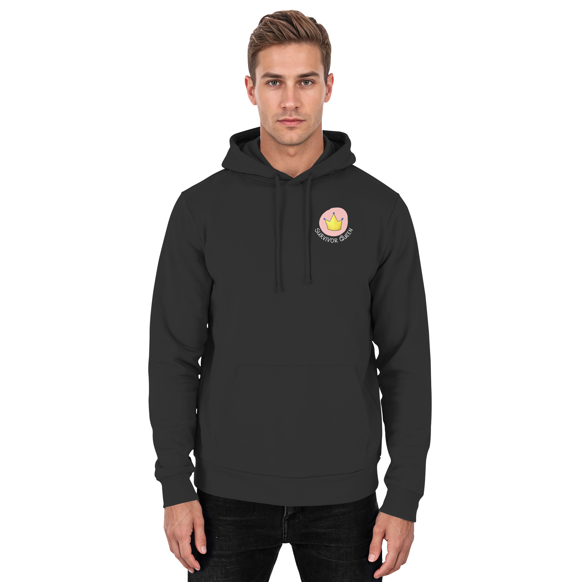 Survivor Queens Logo "Schriftzug Edition" Brustprint (dunkel) - Basic Unisex Hoodie