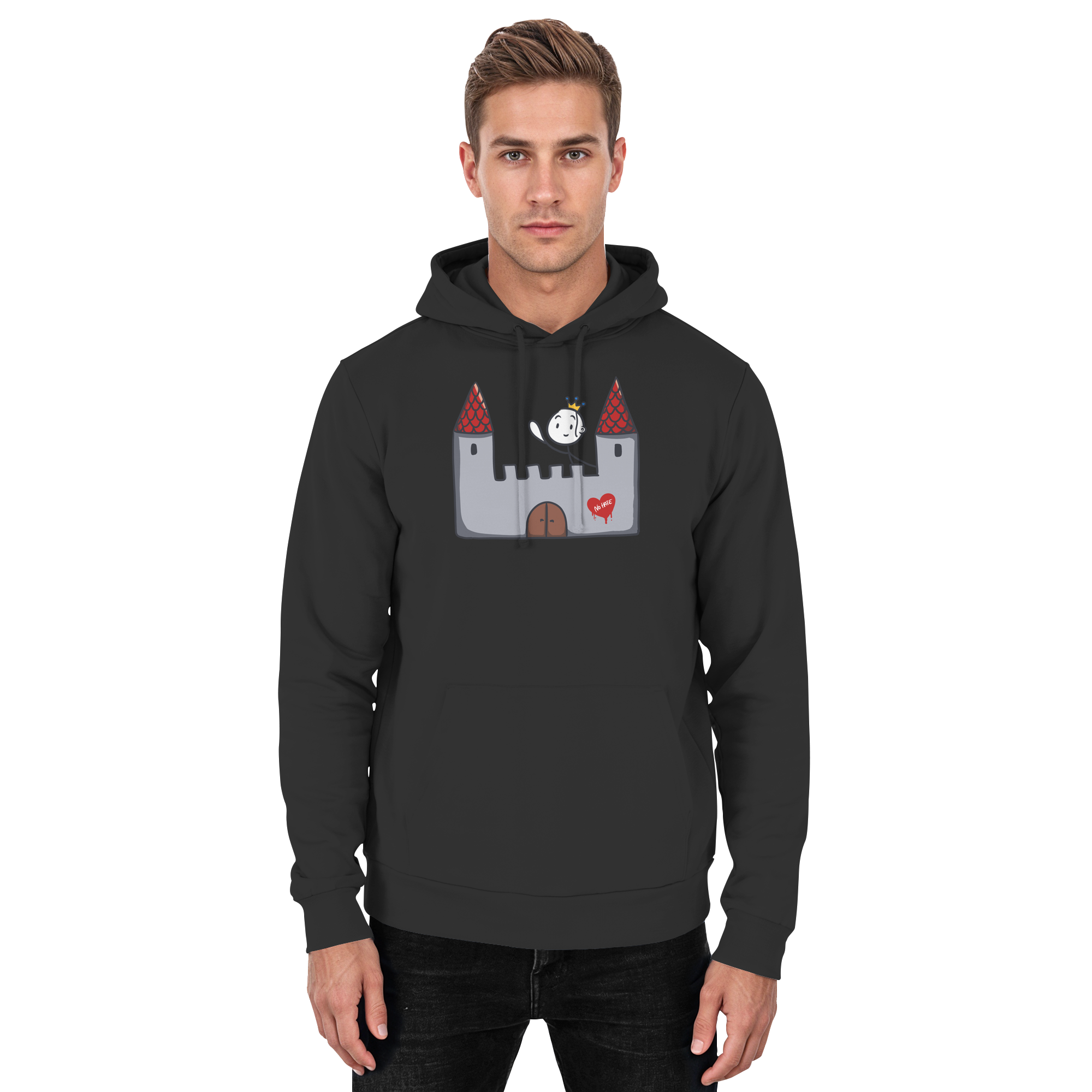 Seelenmännchen "Schloss Edition" Frontprint (dunkel) - Basic Unisex Hoodie