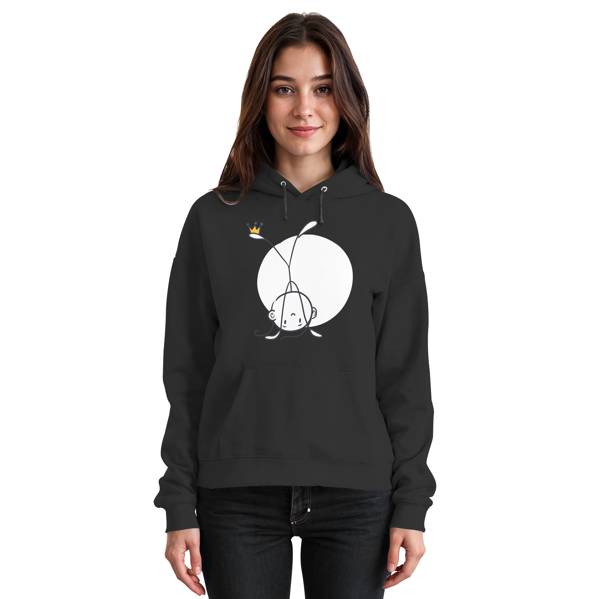 Seelenmännchen "Handstand Edition" Frontprint (dunkel) - Basic Unisex Hoodie