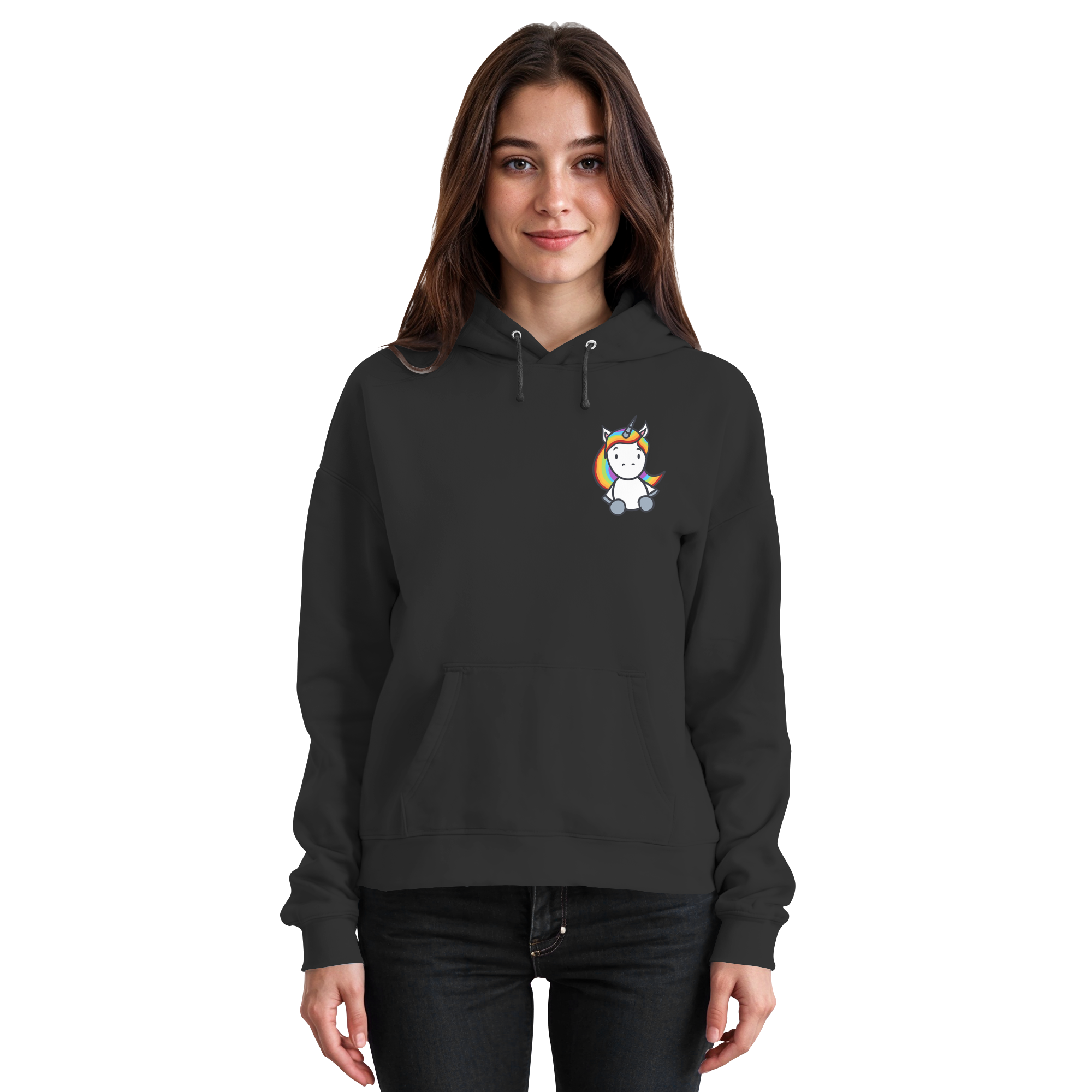 Einhorn mit Regenbogen Haaren - Basic Unisex Hoodie