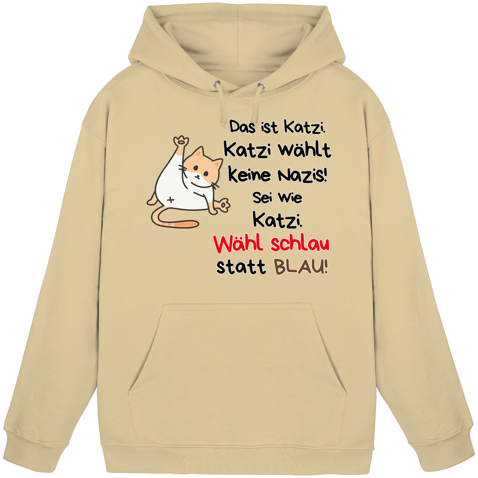 Katzi wählt keine Nazis! - Basic Unisex Hoodie