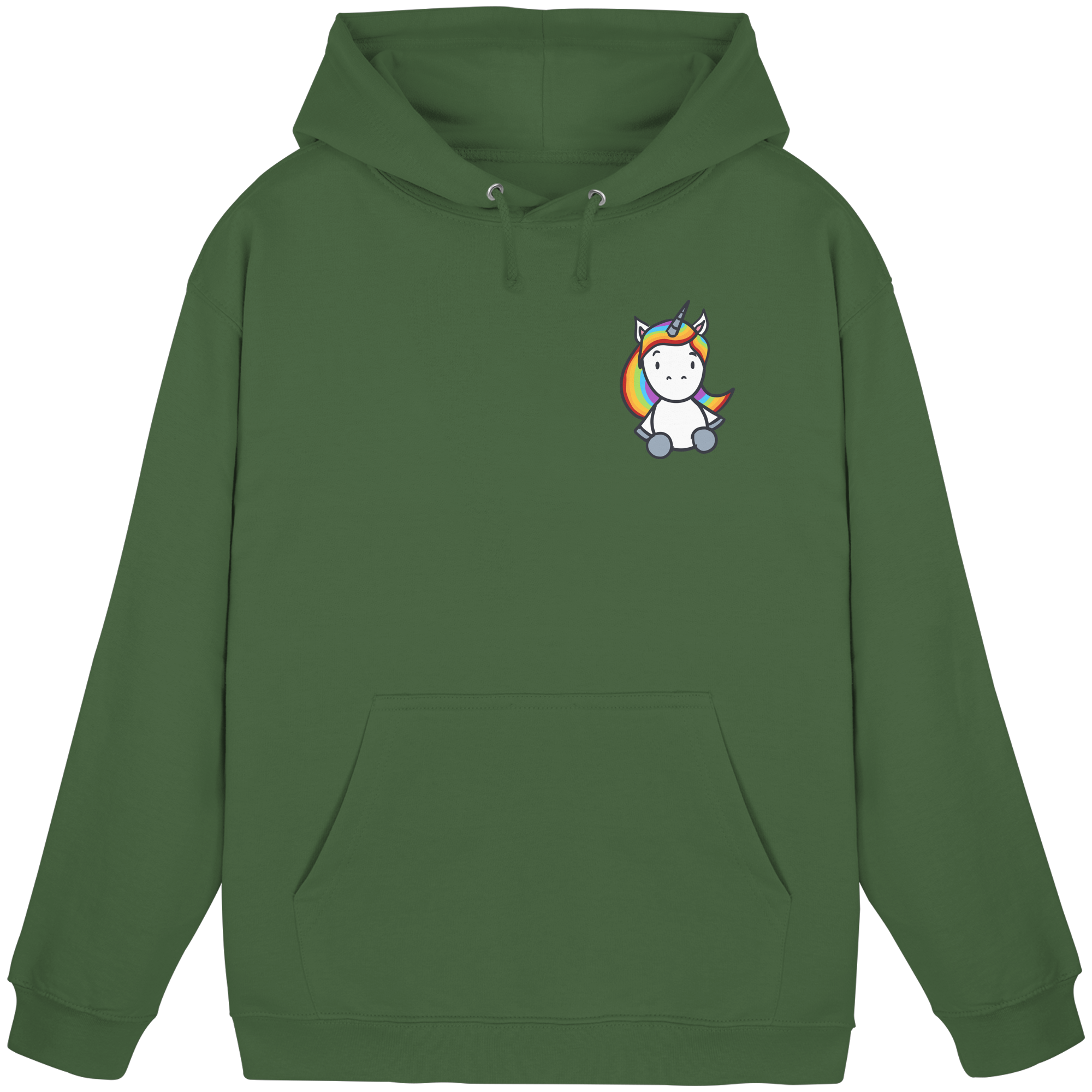 Einhorn mit Regenbogen Haaren - Basic Unisex Hoodie
