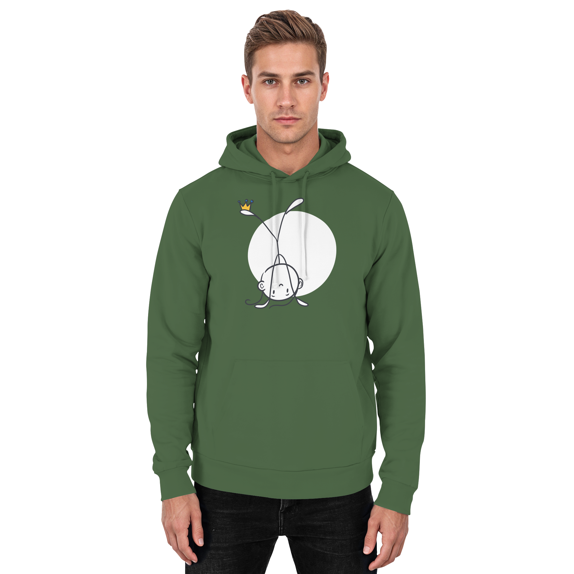 Seelenmännchen "Handstand Edition" Frontprint (dunkel) - Basic Unisex Hoodie