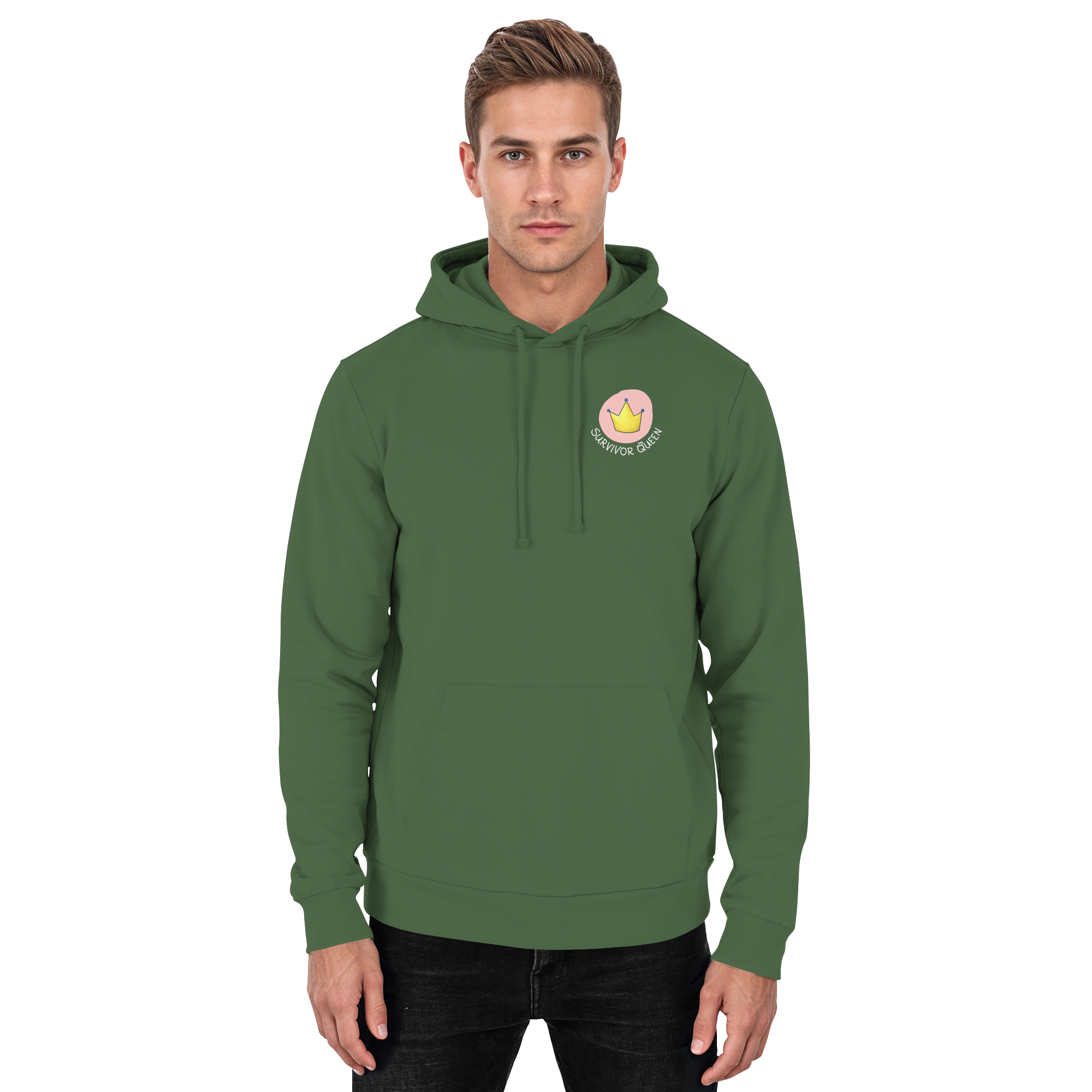 Survivor Queens Logo "Schriftzug Edition" Brustprint (dunkel) - Basic Unisex Hoodie