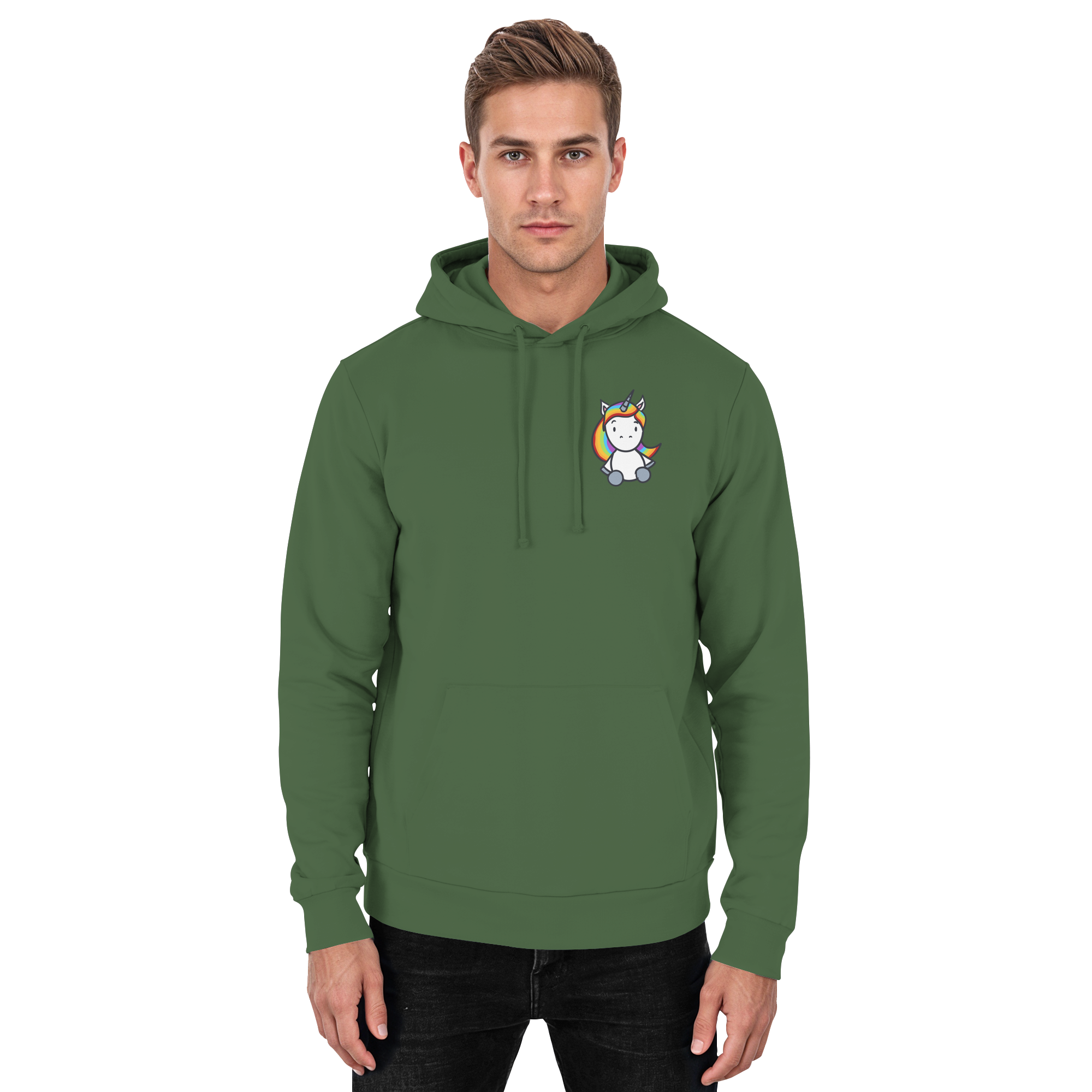 Einhorn mit Regenbogen Haaren - Basic Unisex Hoodie