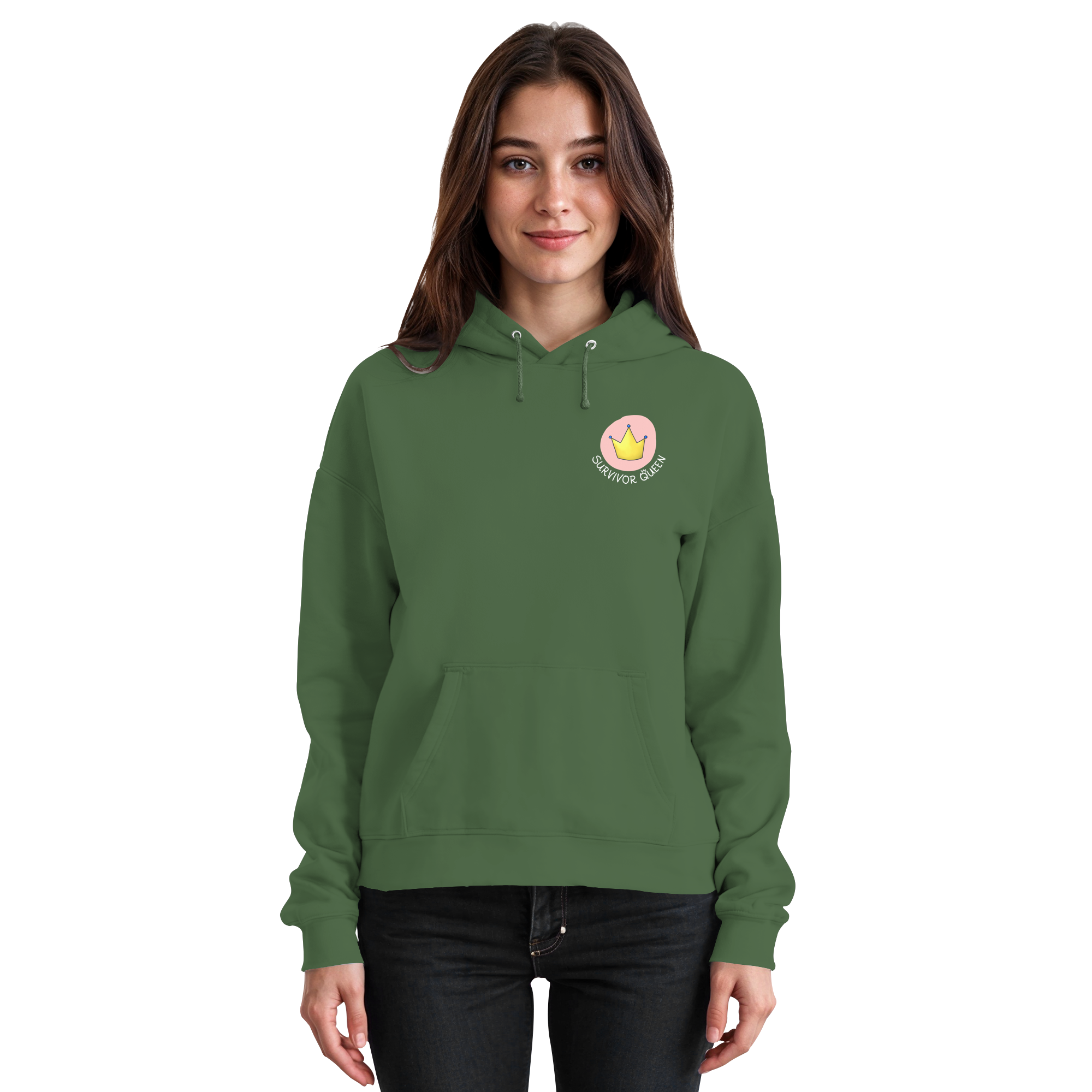 Survivor Queens Logo "Schriftzug Edition" Brustprint (dunkel) - Basic Unisex Hoodie