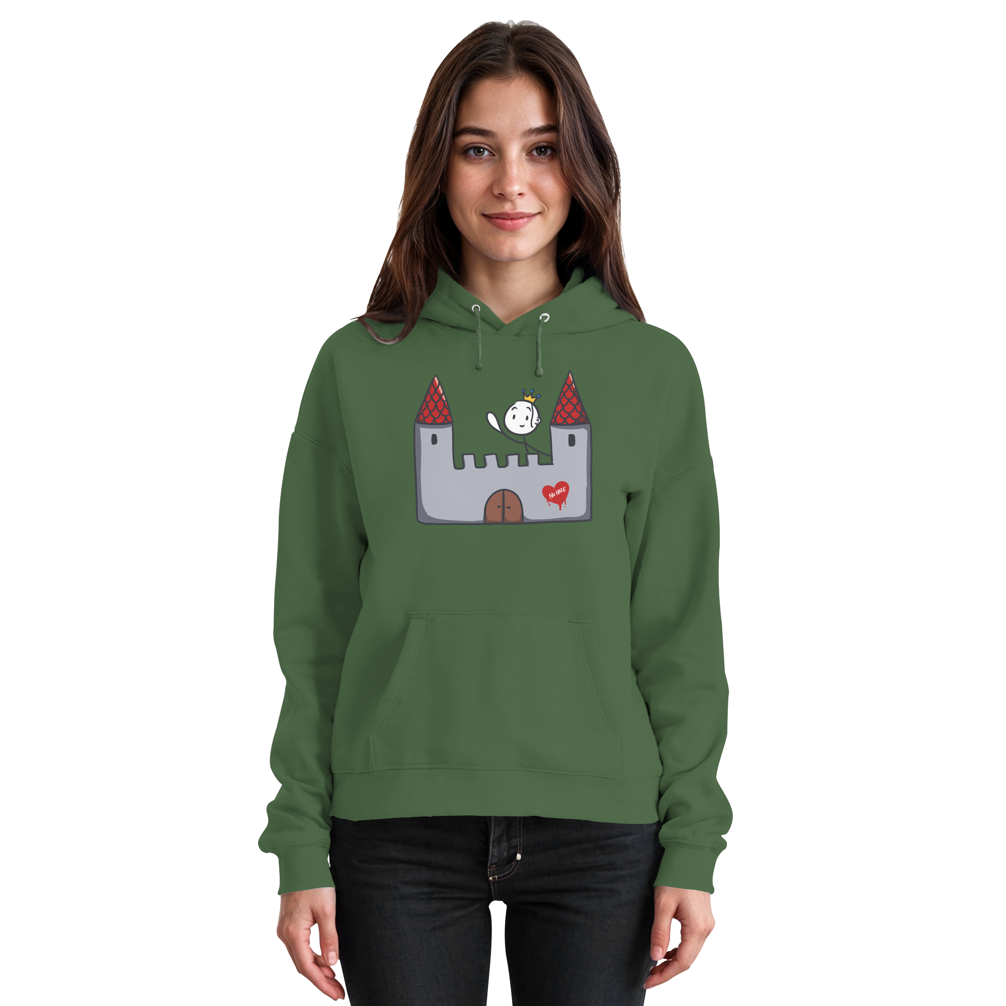 Seelenmännchen "Schloss Edition" Frontprint (dunkel) - Basic Unisex Hoodie