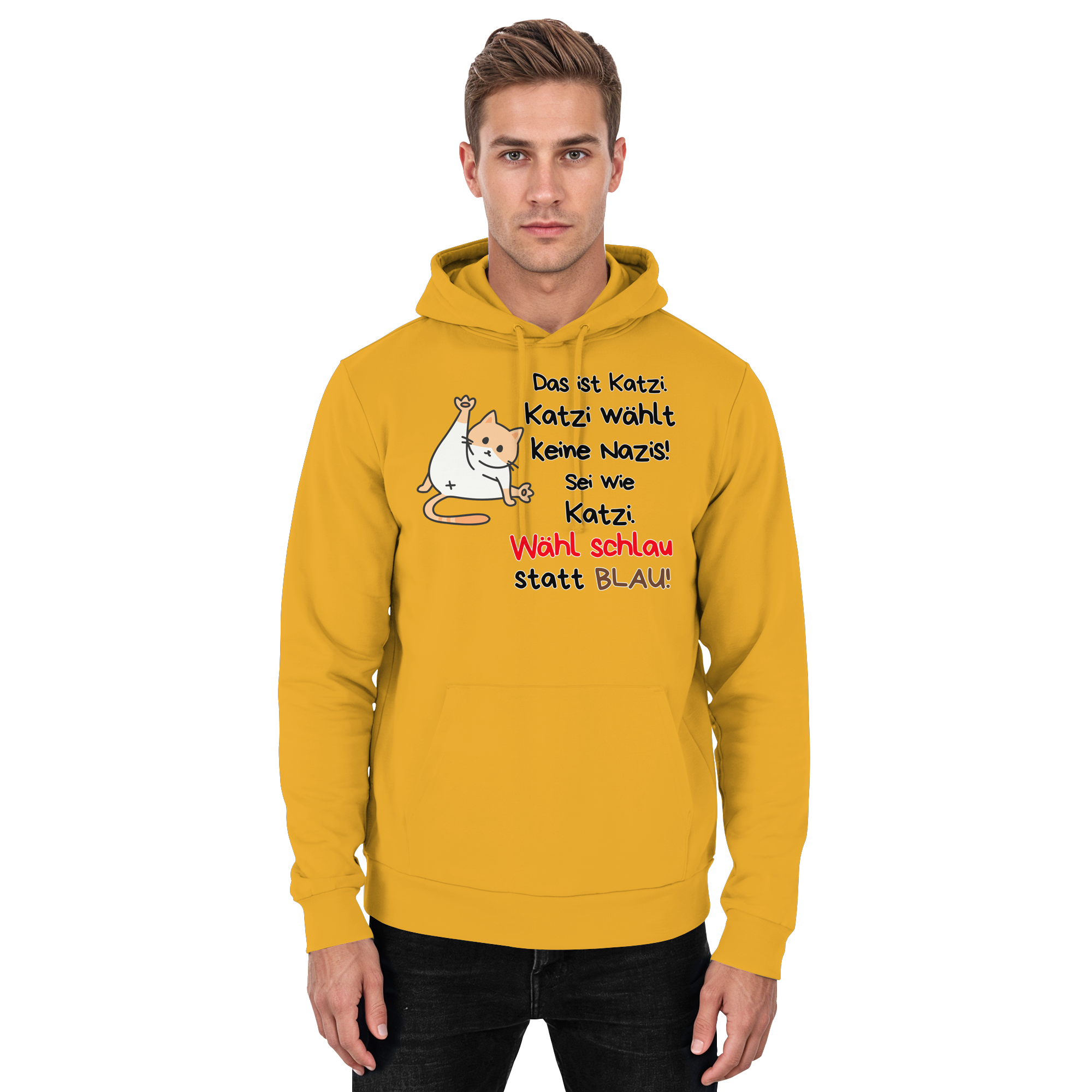Katzi wählt keine Nazis! - Basic Unisex Hoodie