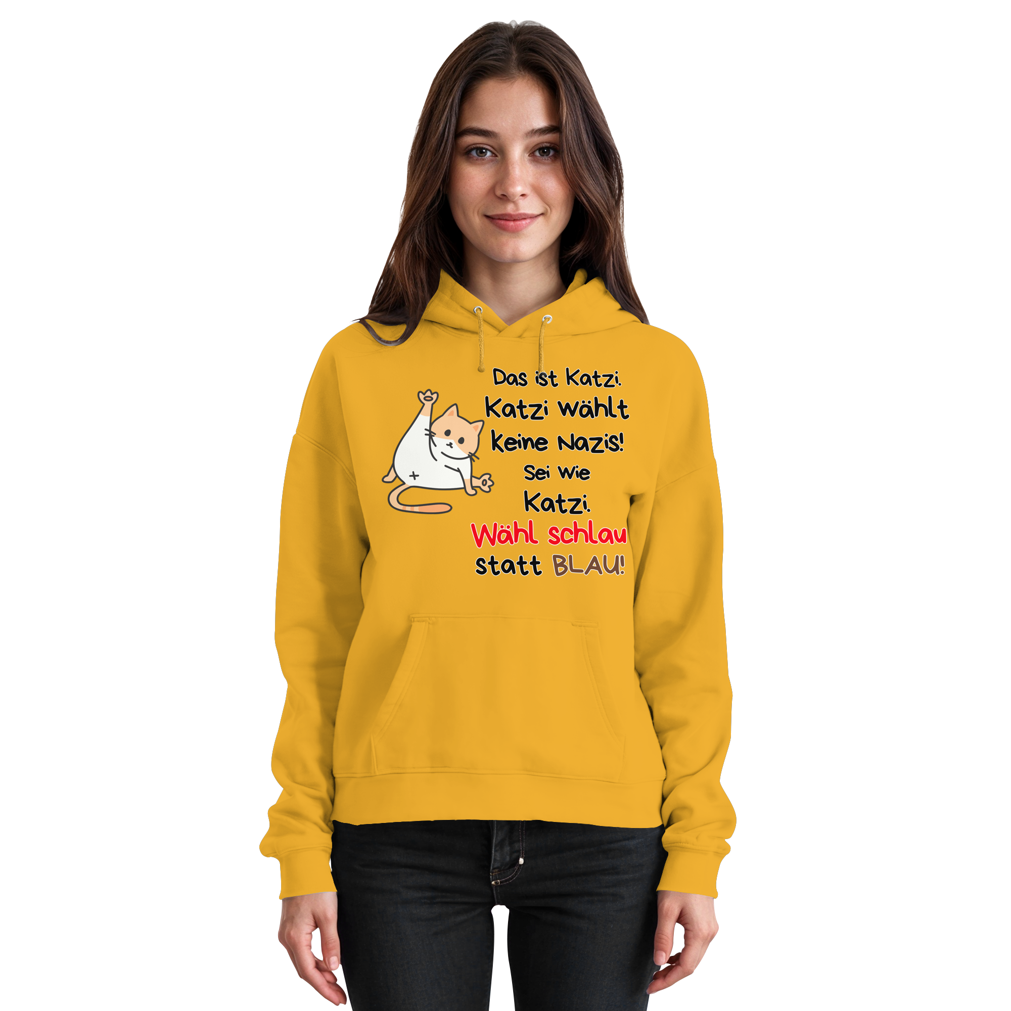 Katzi wählt keine Nazis! - Basic Unisex Hoodie