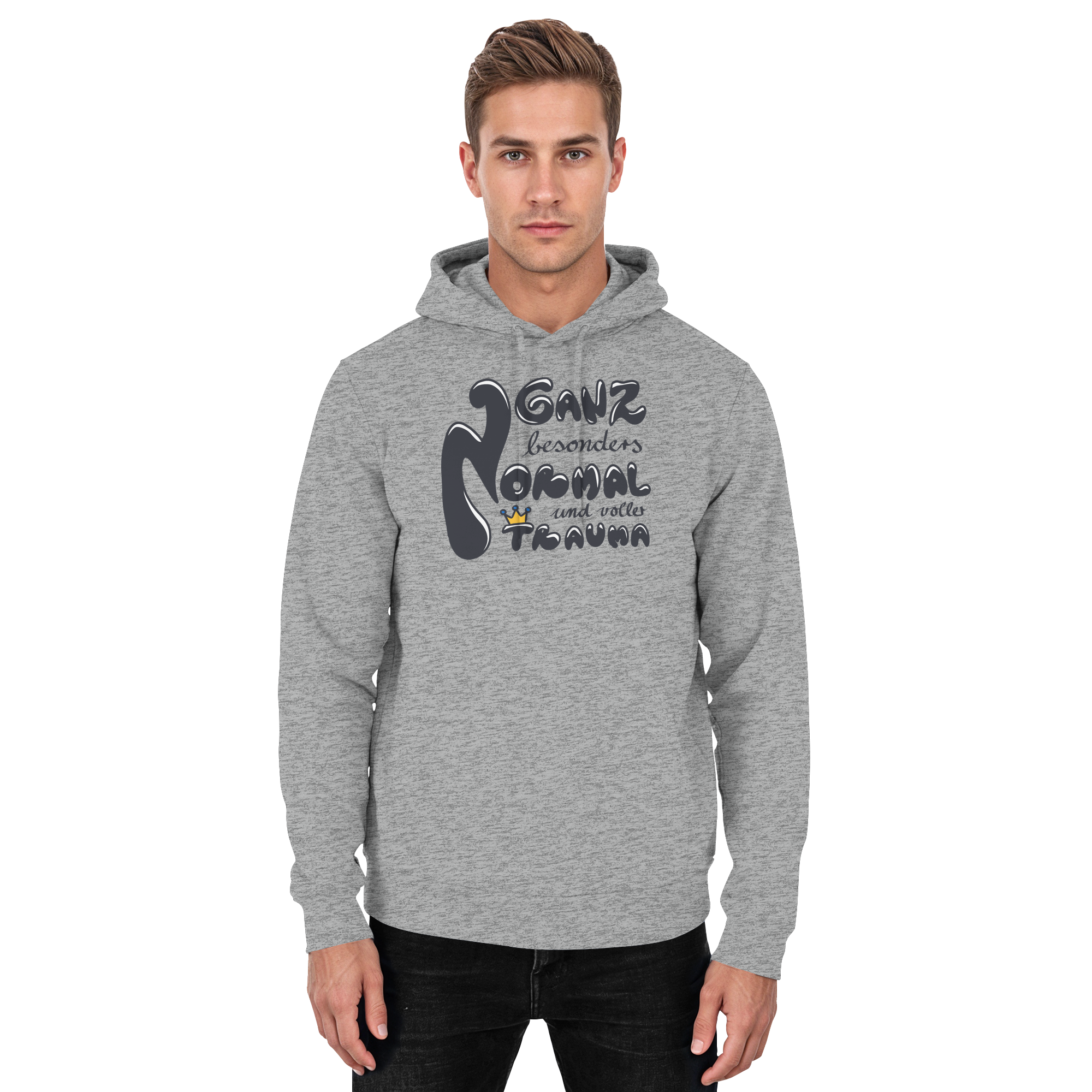 Ganz besonders Normal und voller Trauma "Schwarze Edition" - Basic Unisex Hoodie